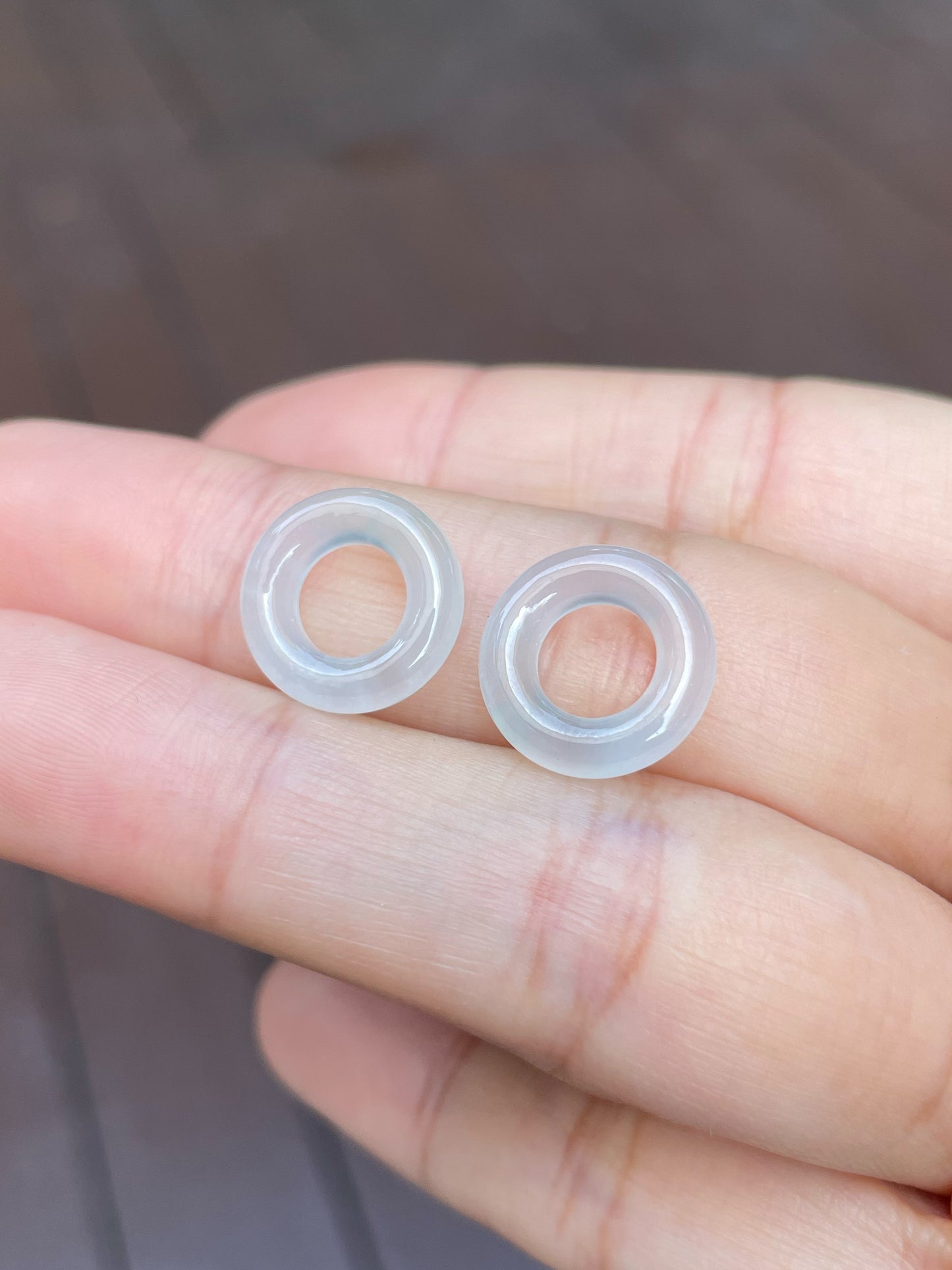 Icy Jadeite Earrings - Hoop Shaped (NJE134)