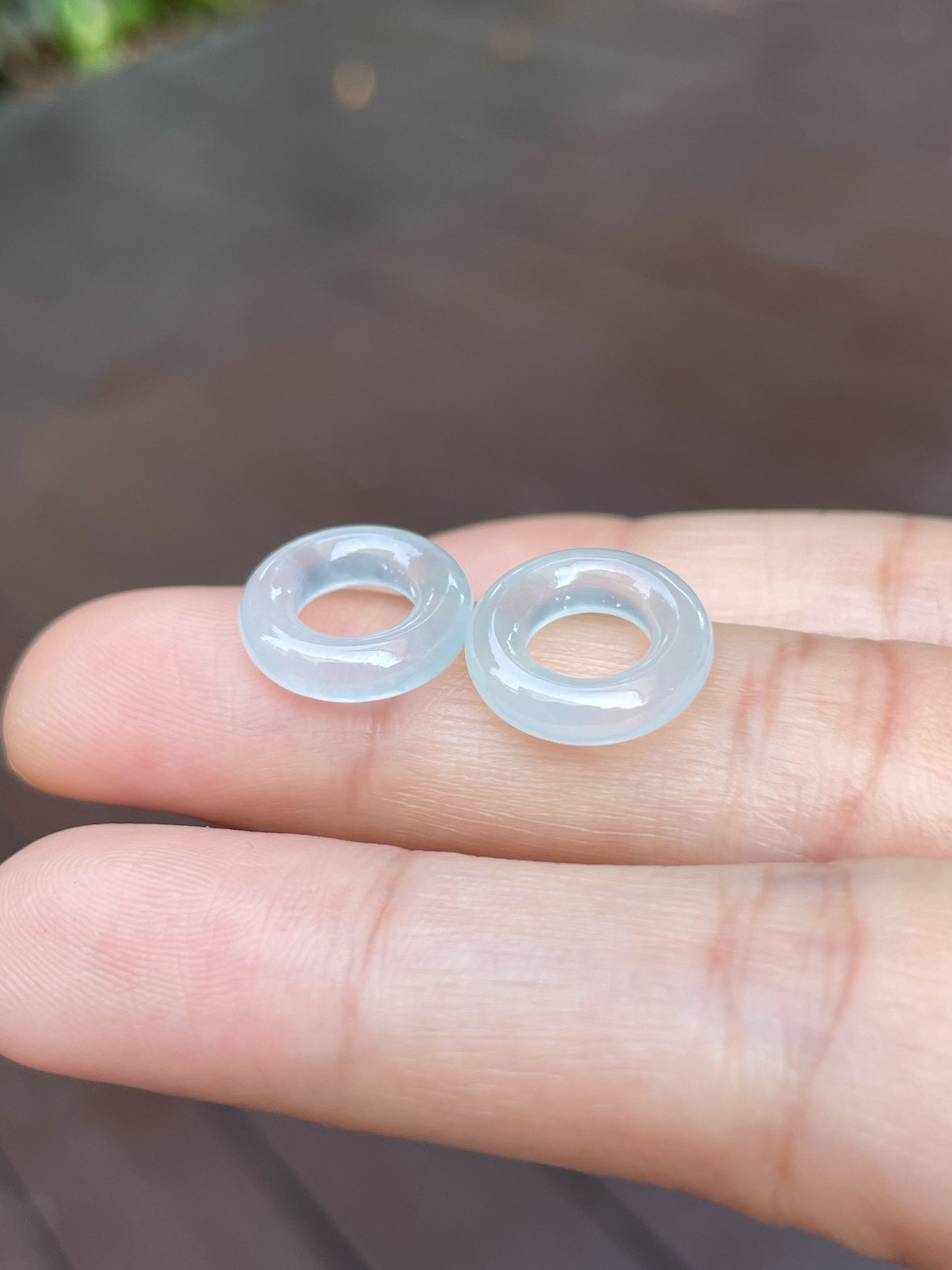 Icy Jadeite Earrings - Hoop Shaped (NJE134)