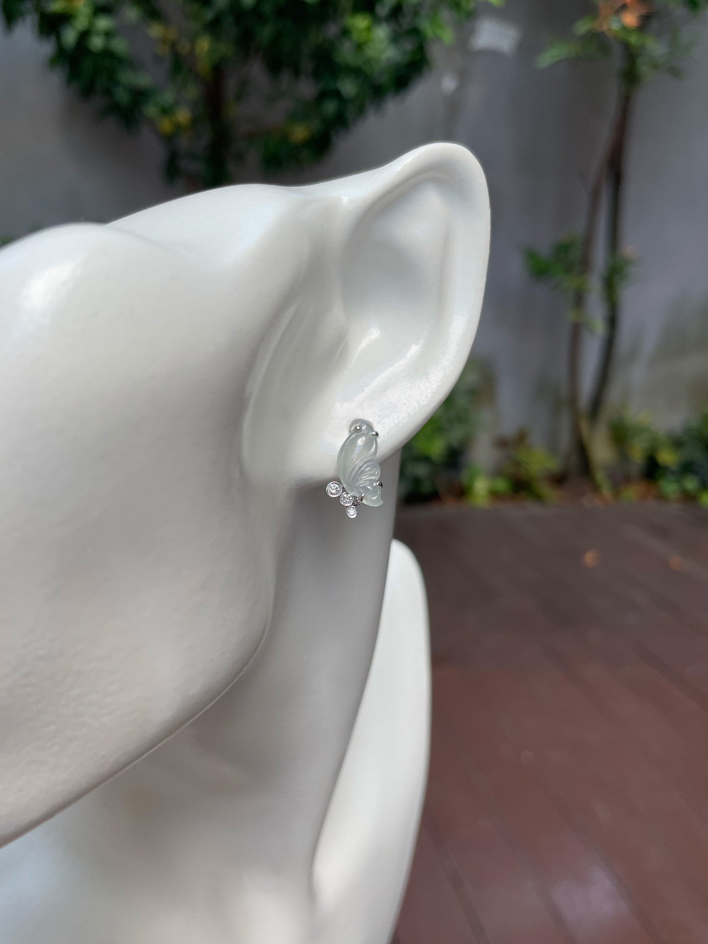 Icy Jade Earrings - Butterfly (NJE137)