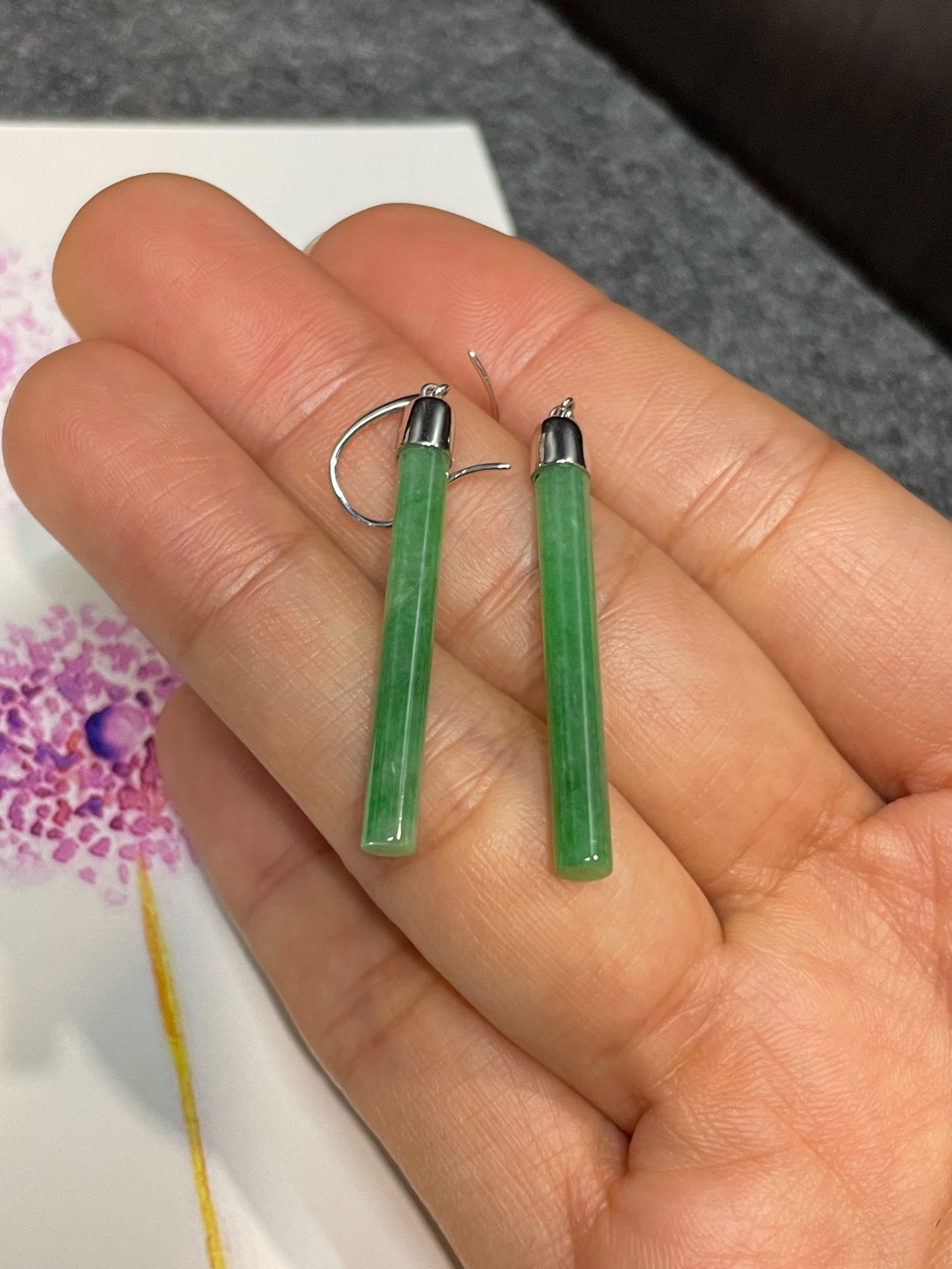 Green Jade Earrings (NJE176)