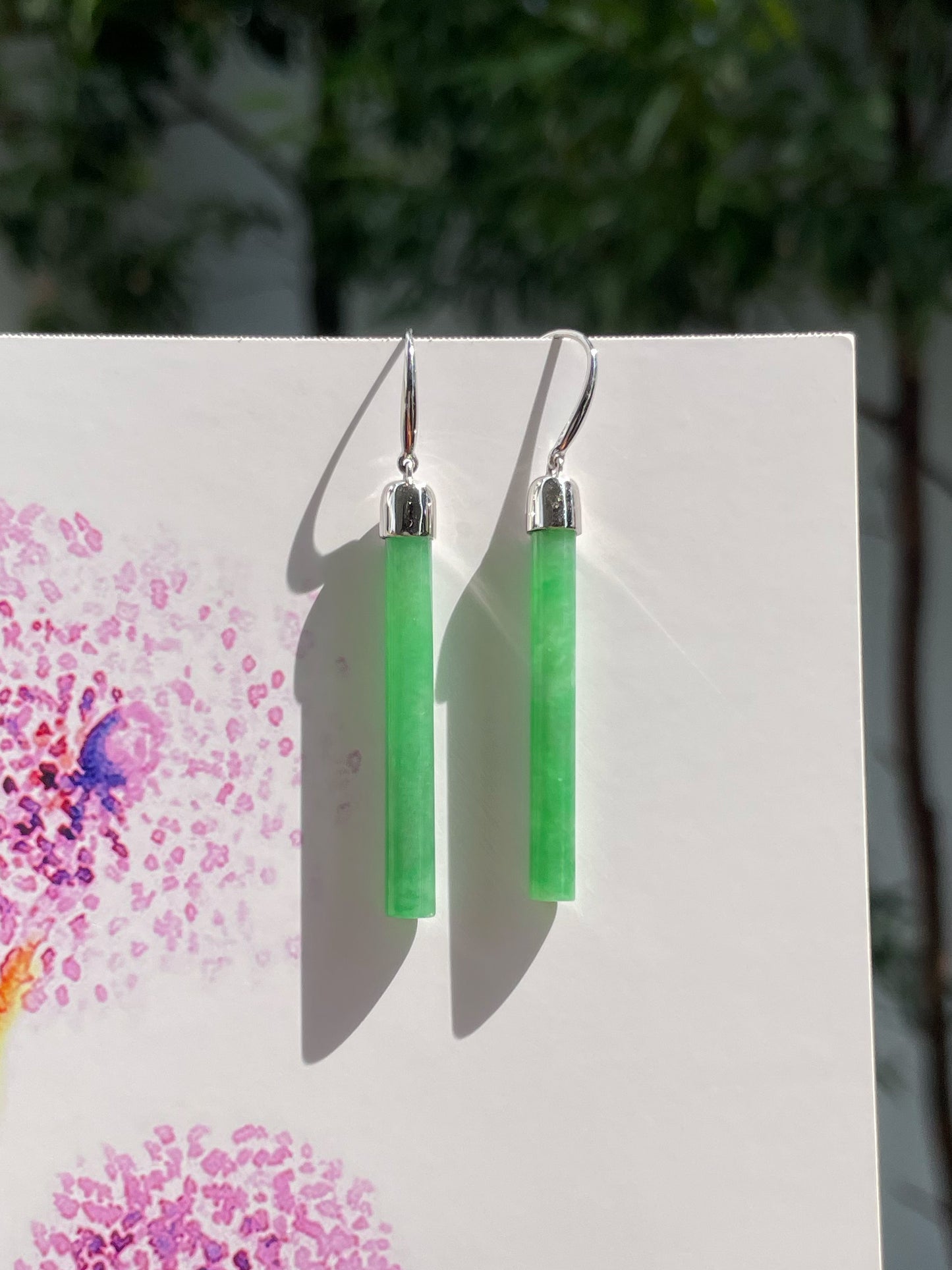 Green Jade Earrings (NJE176)