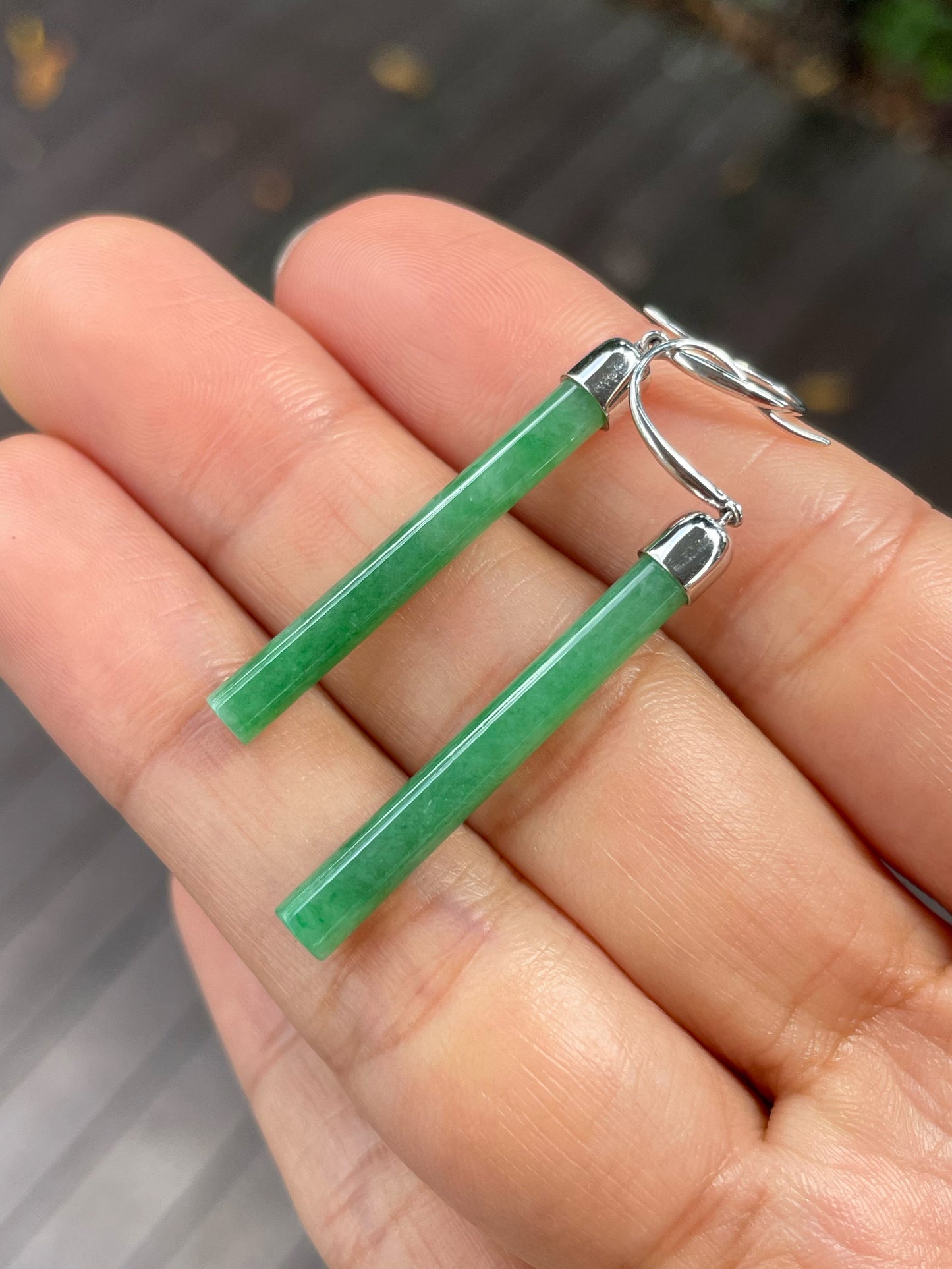 Green Jade Earrings (NJE176)