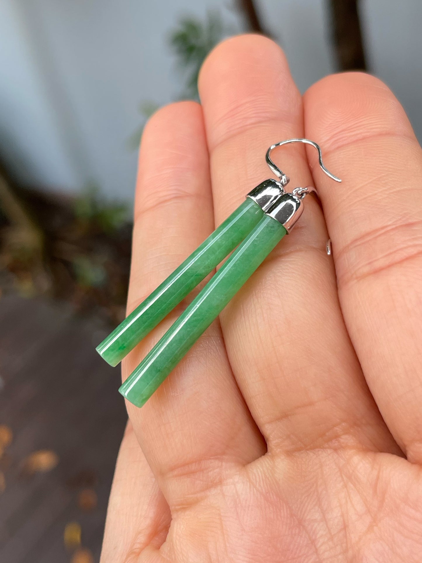 Green Jade Earrings (NJE176)