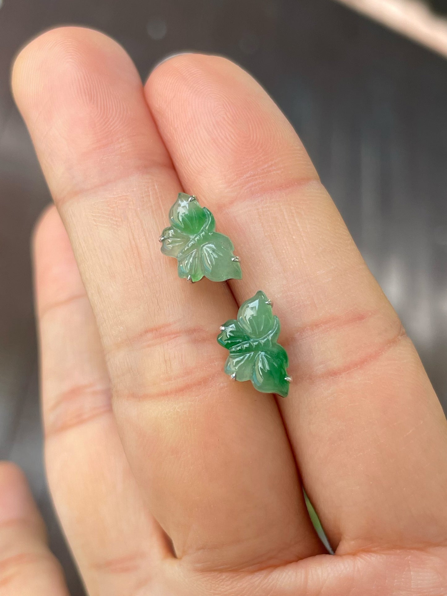 Green Jade Earrings - Butterfly (NJE184)