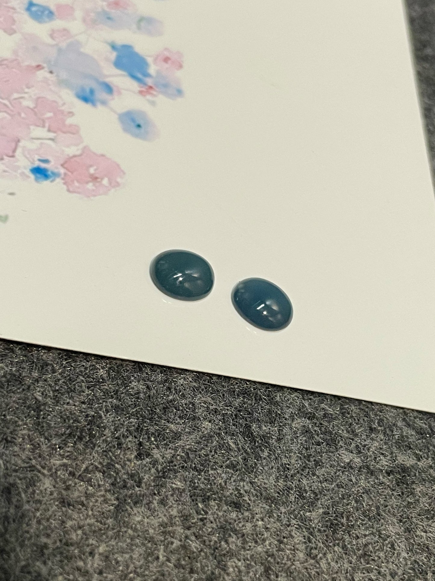 Blue Jade Cabochon Pair (NJE189)