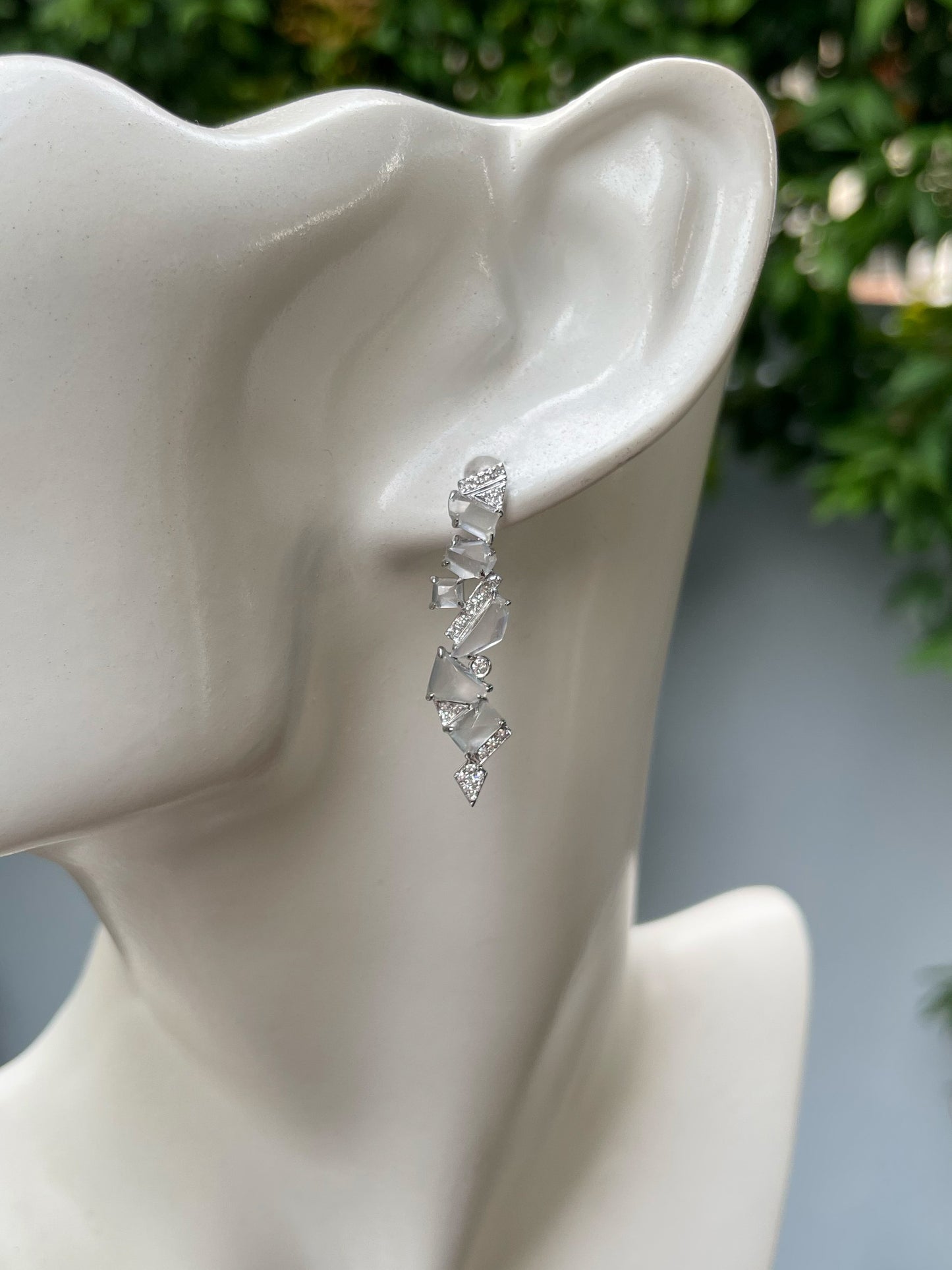 Glassy Jadeite Earrings - Fancy Shapes (NJE192)