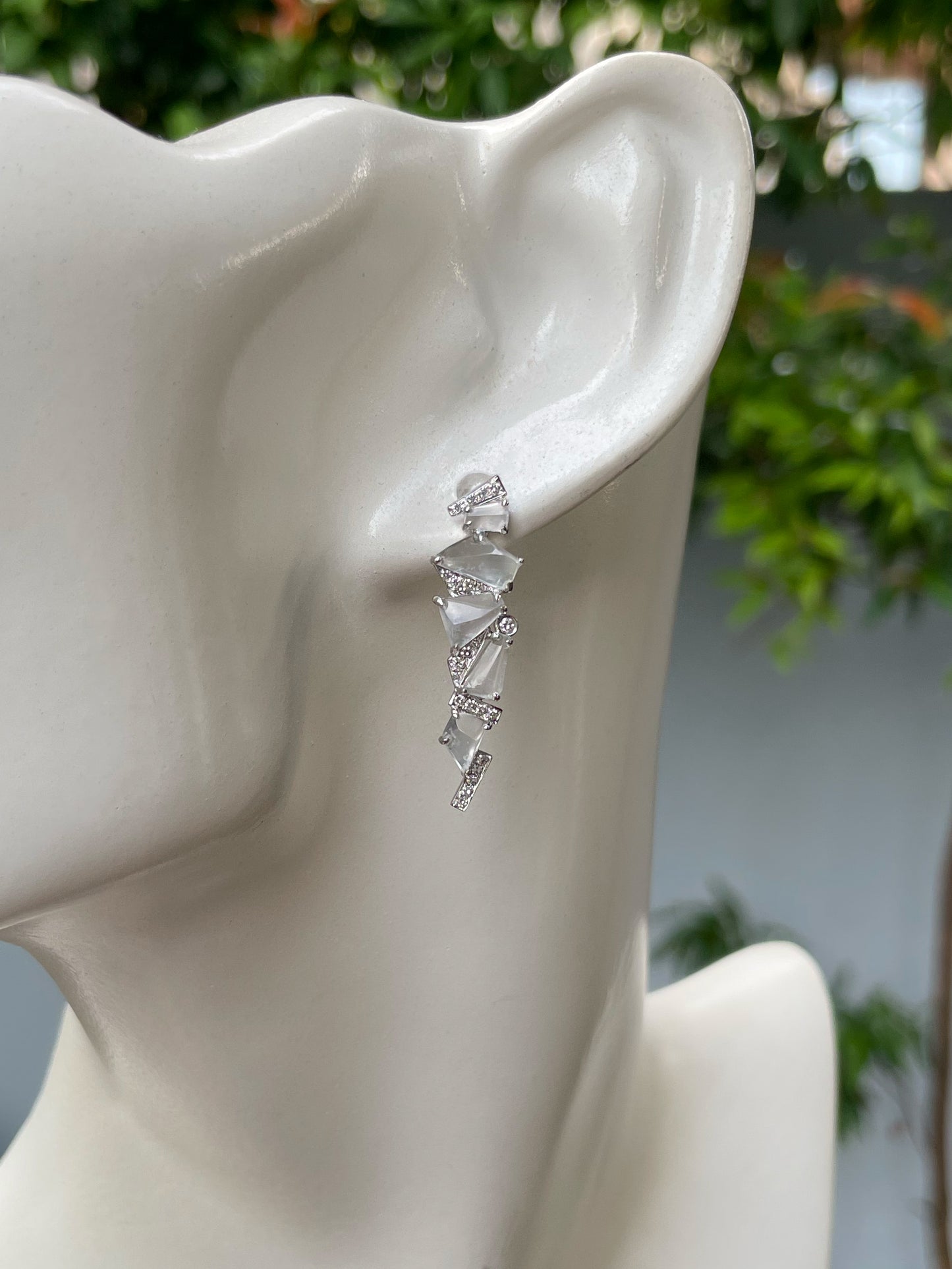 Glassy Jadeite Earrings - Fancy Shapes (NJE192)