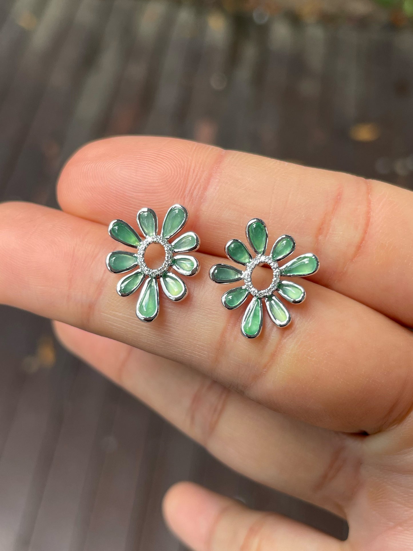 Icy Green Jade Earrings (NJE203)