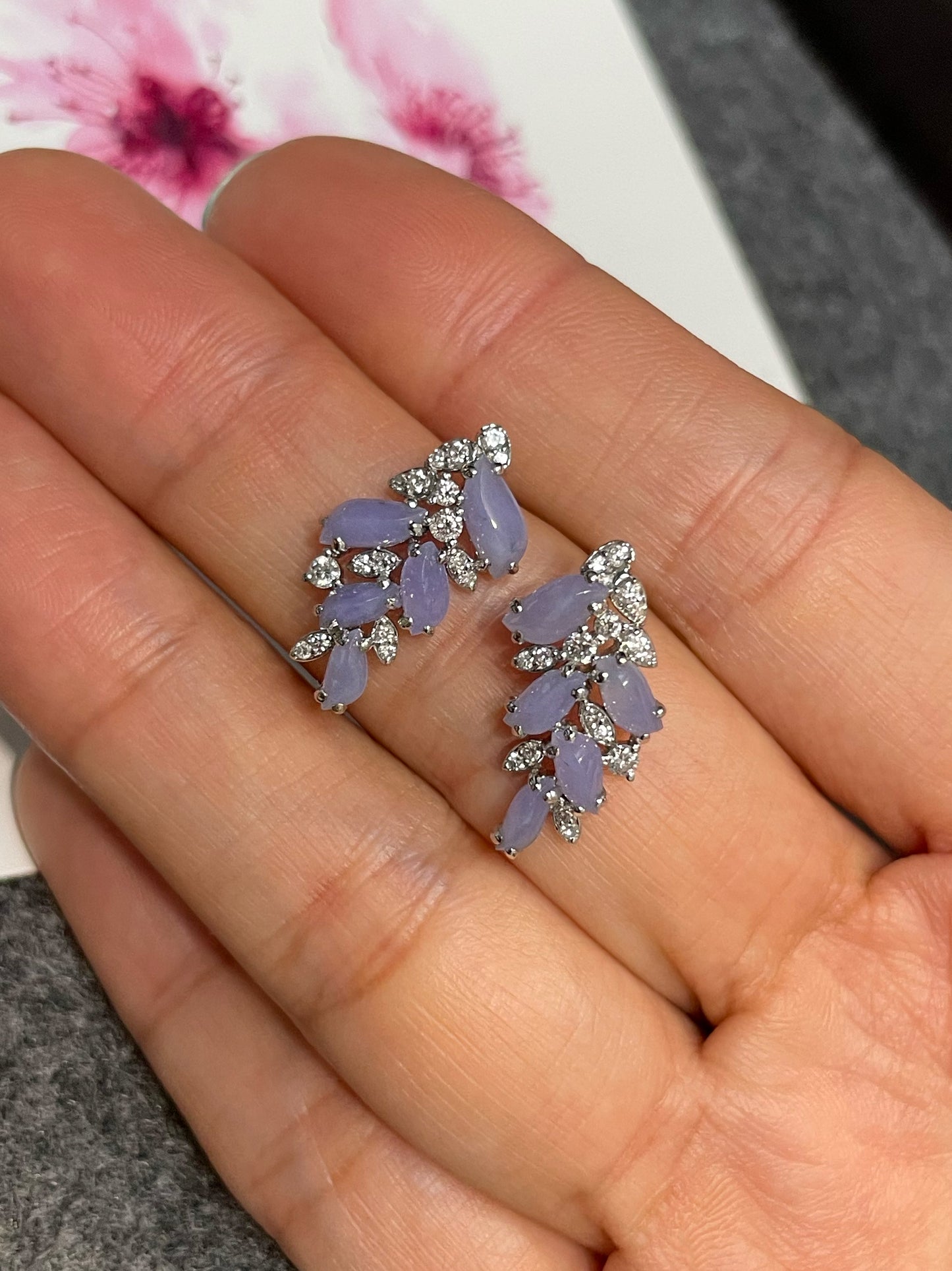 Lavender Jadeite Earrings (NJE204)
