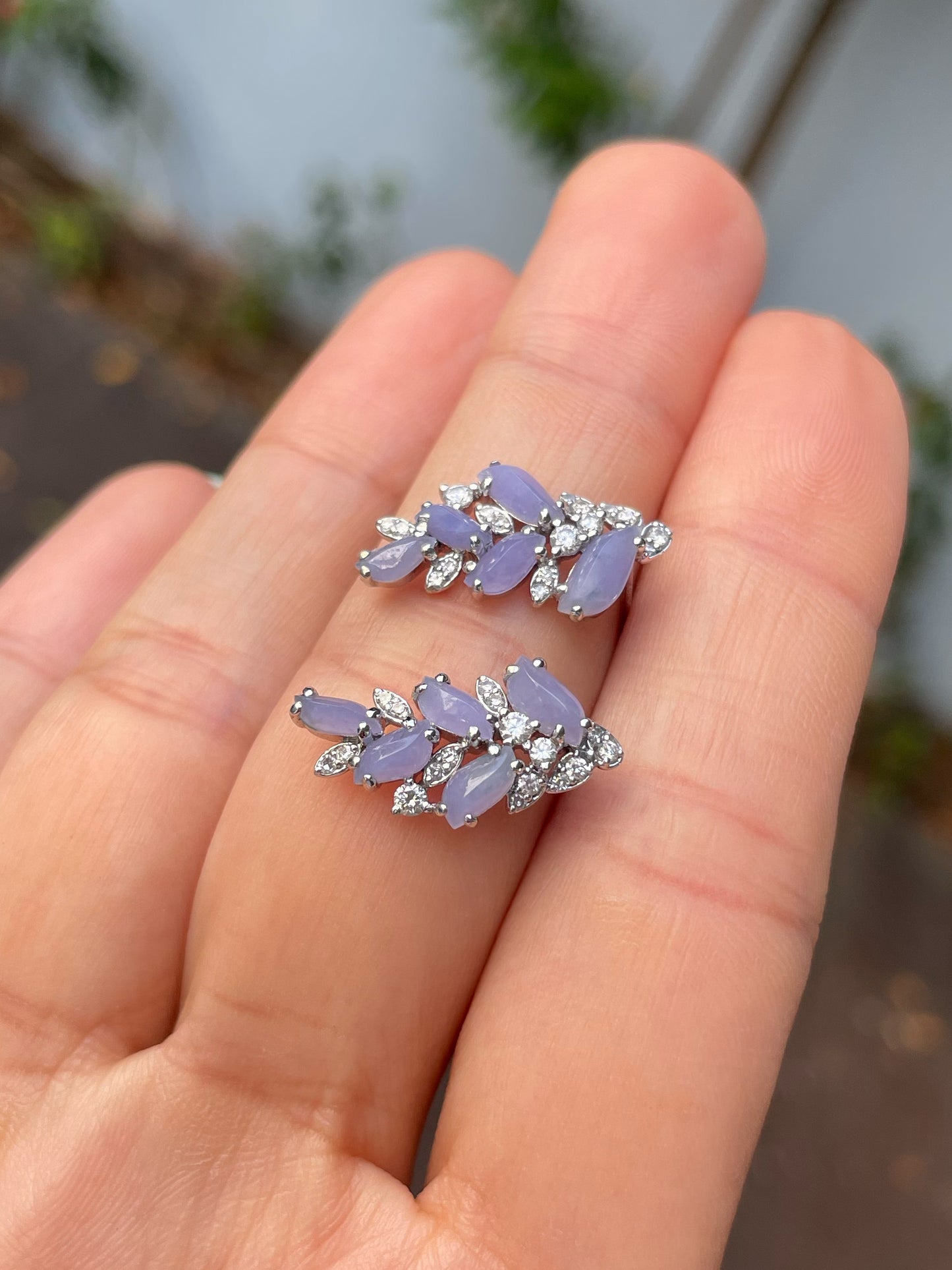 Lavender Jadeite Earrings (NJE204)