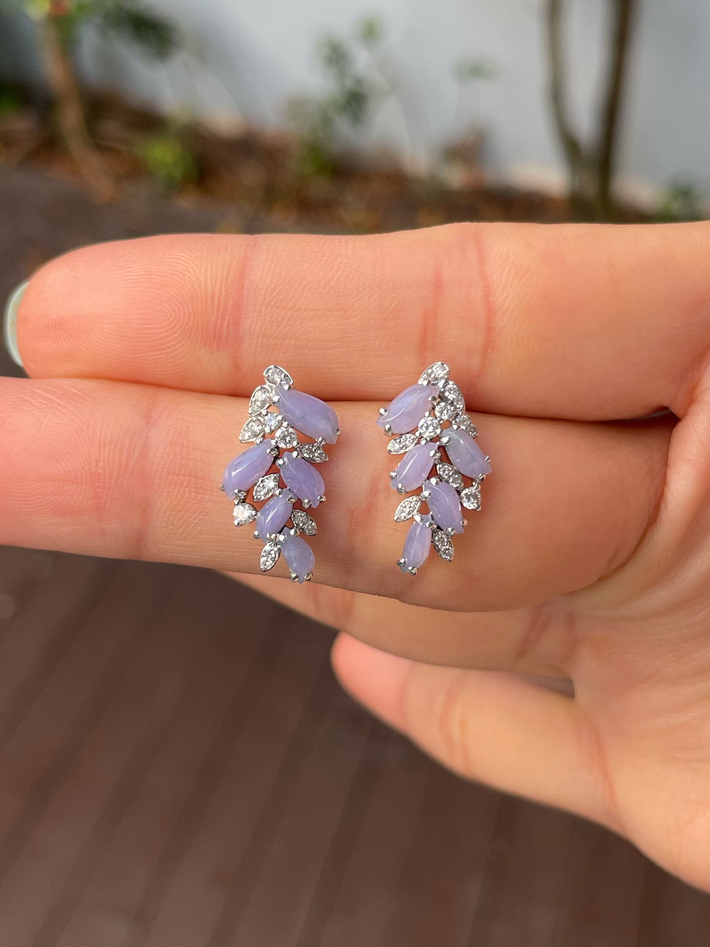 Lavender Jadeite Earrings (NJE204)
