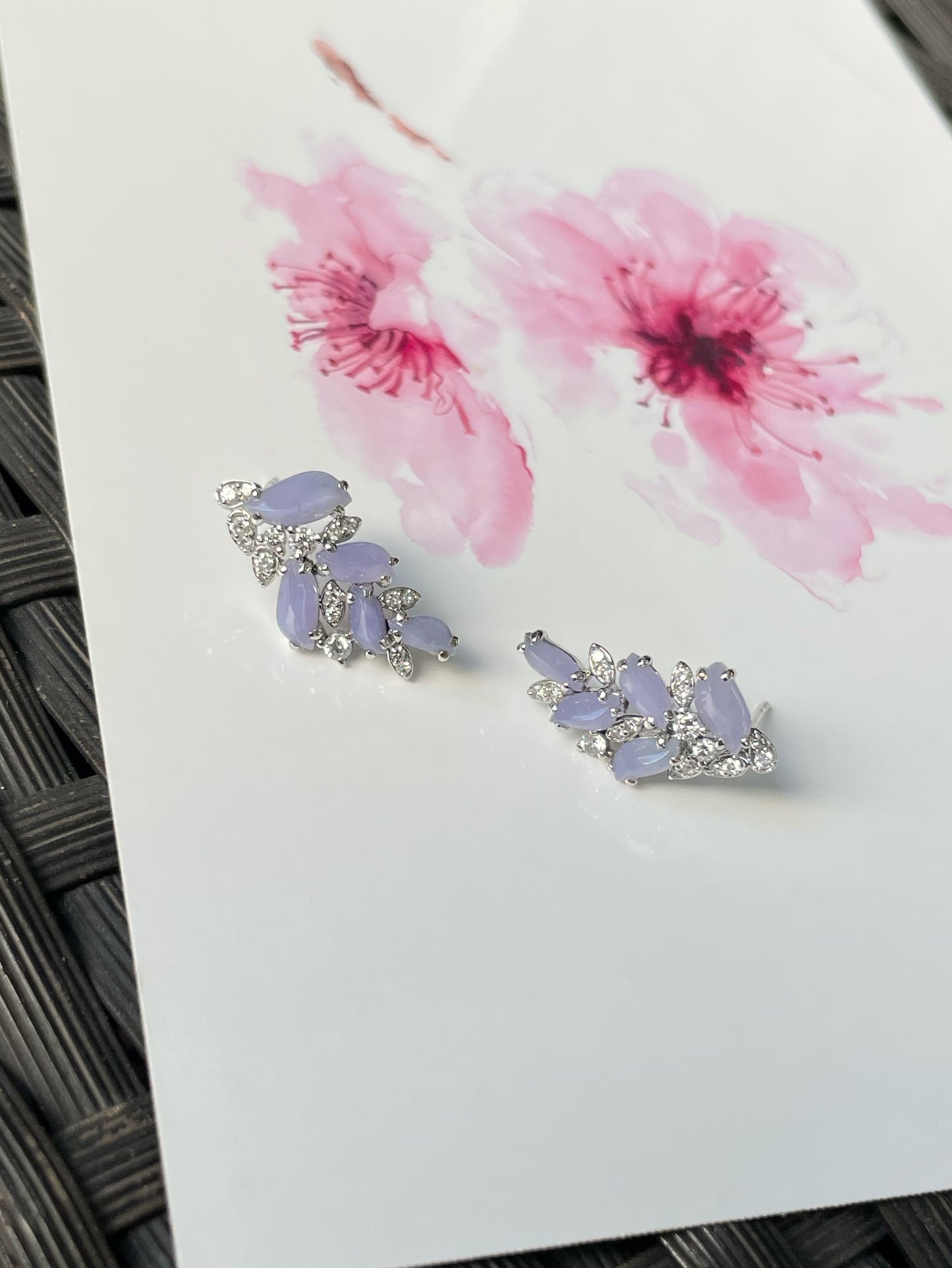 Lavender Jadeite Earrings (NJE204)
