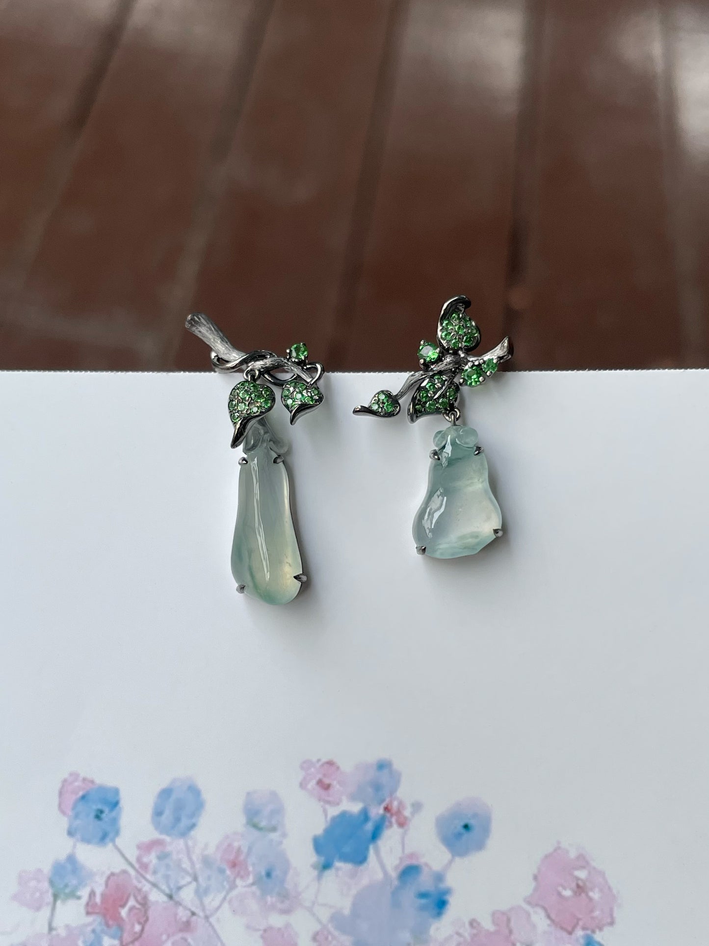 Icy Jade Earrings - Gourds (NJE205)
