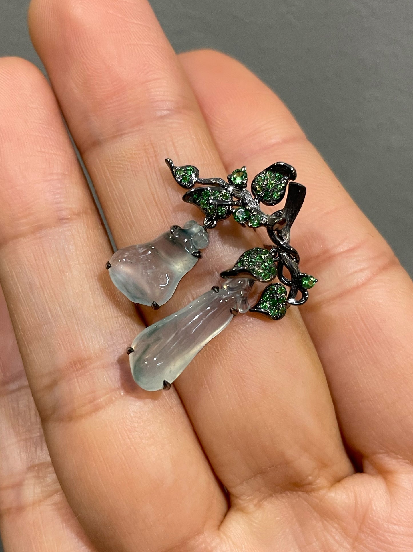 Icy Jade Earrings - Gourds (NJE205)