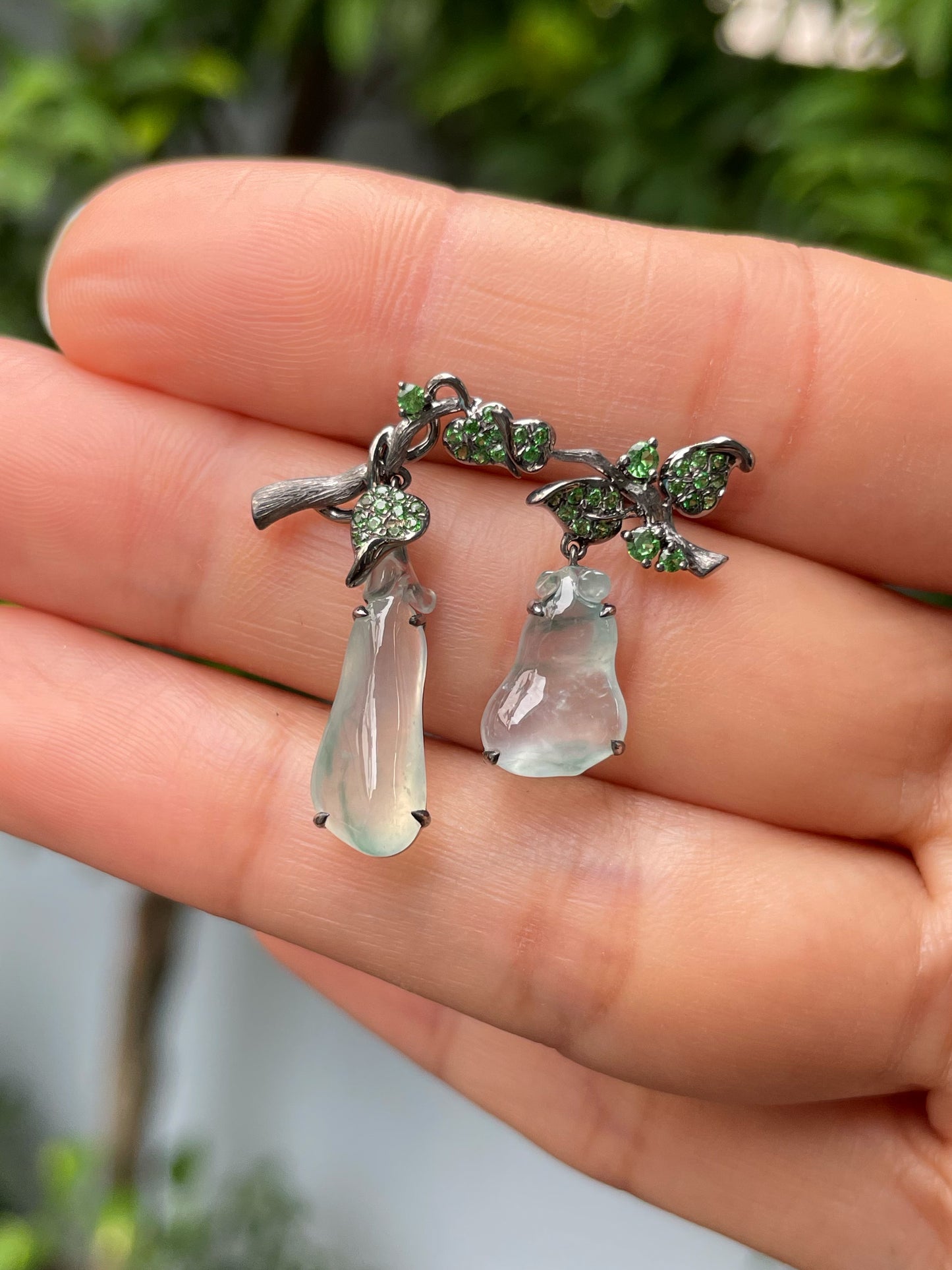 Icy Jade Earrings - Gourds (NJE205)