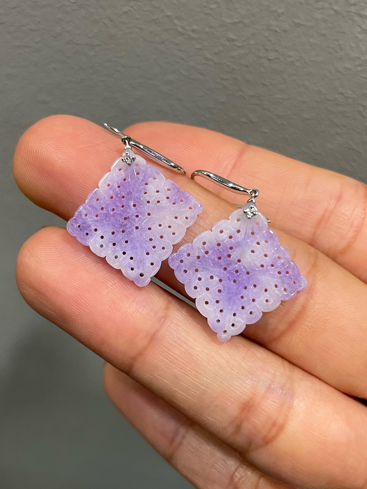 Lavender Jadeite Earrings (NJE209)