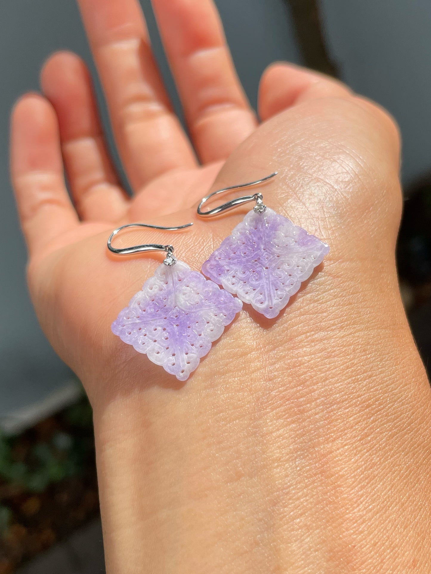 Lavender Jadeite Earrings (NJE209)