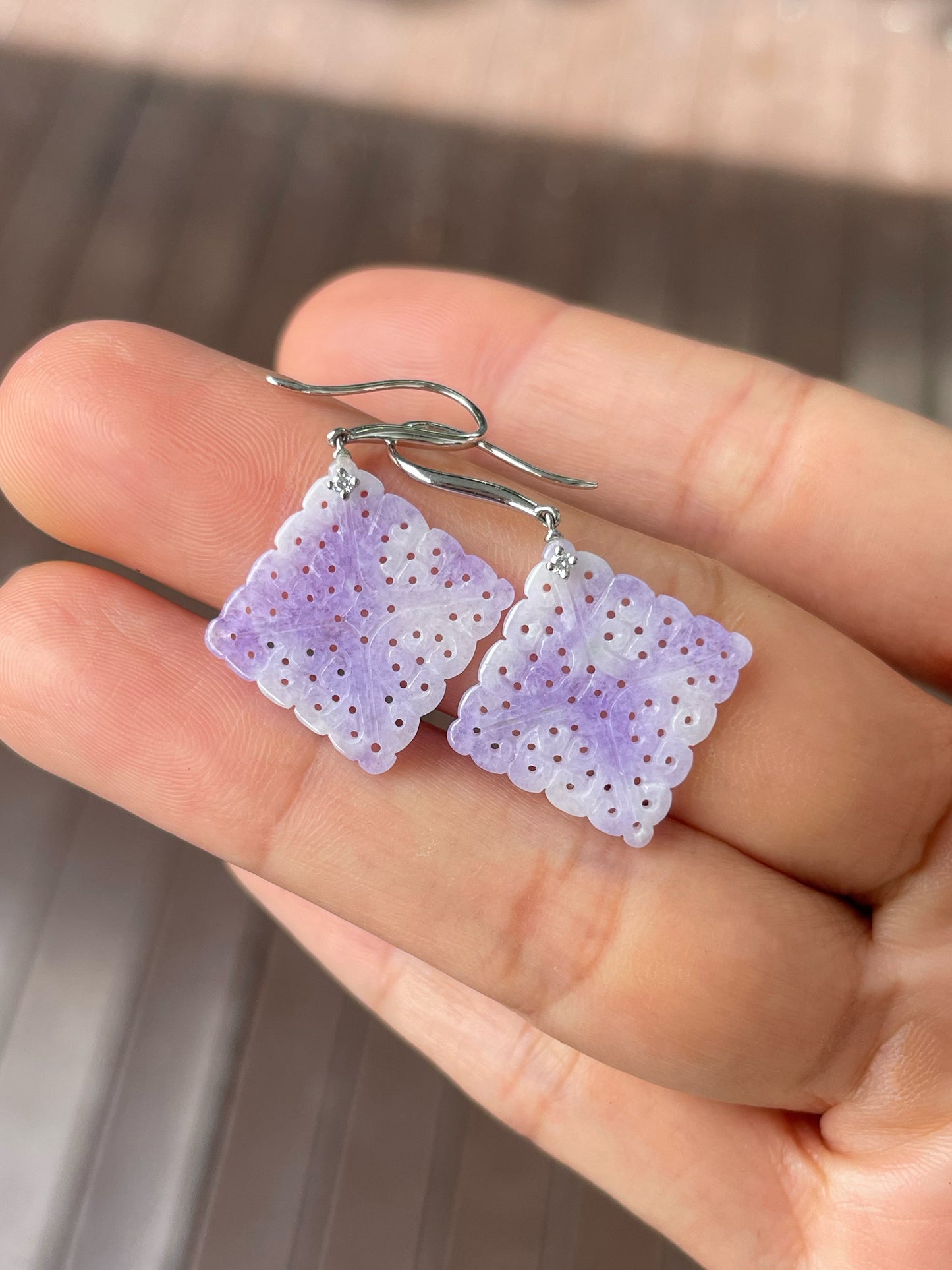 Lavender Jadeite Earrings (NJE209)