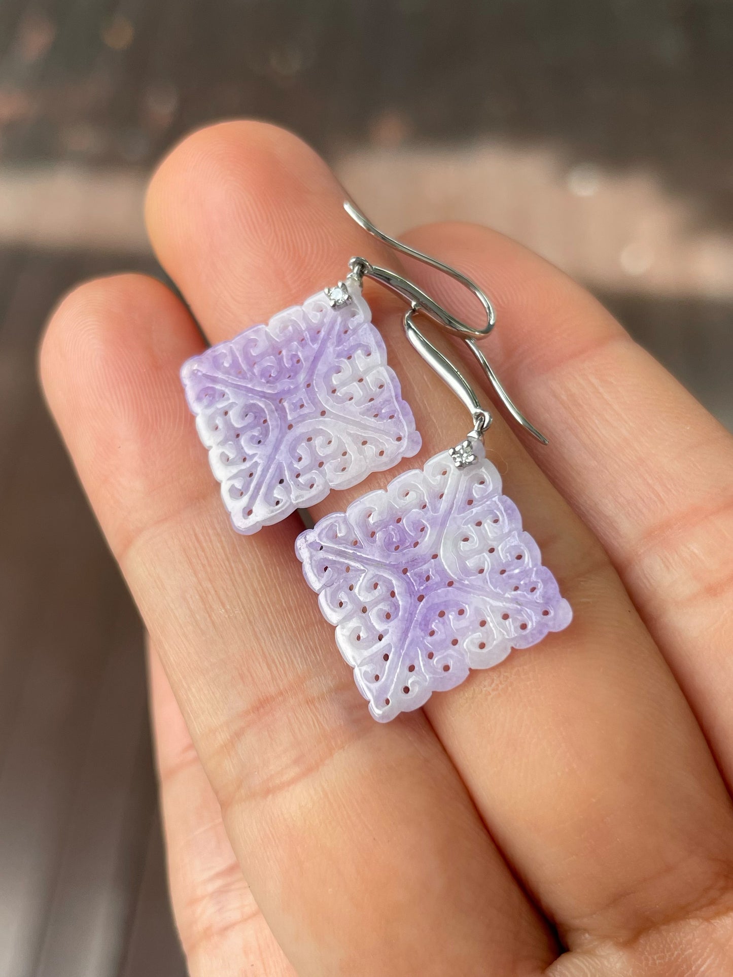 Lavender Jadeite Earrings (NJE209)