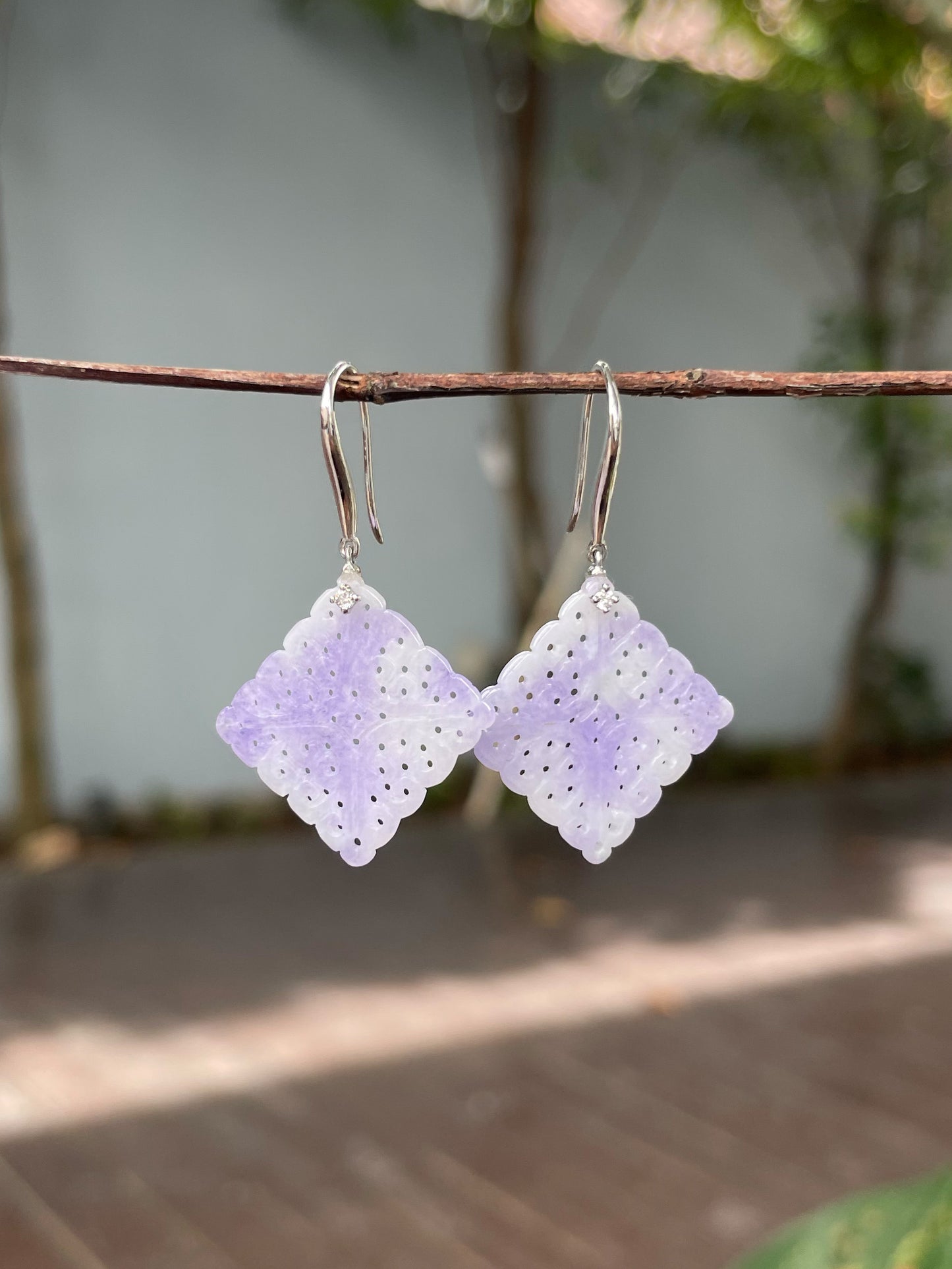 Lavender Jadeite Earrings (NJE209)