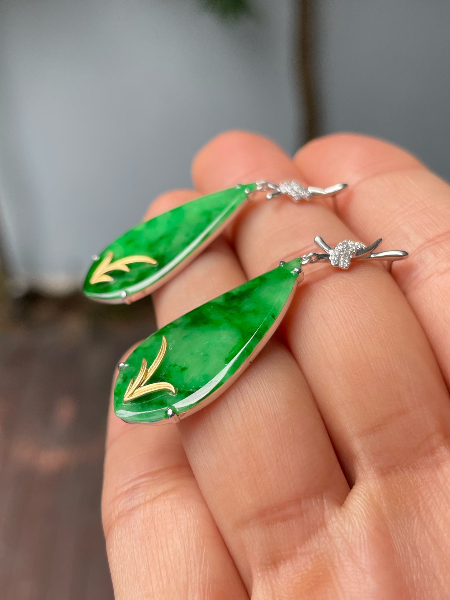 Green Jade Earrings (NJE212)