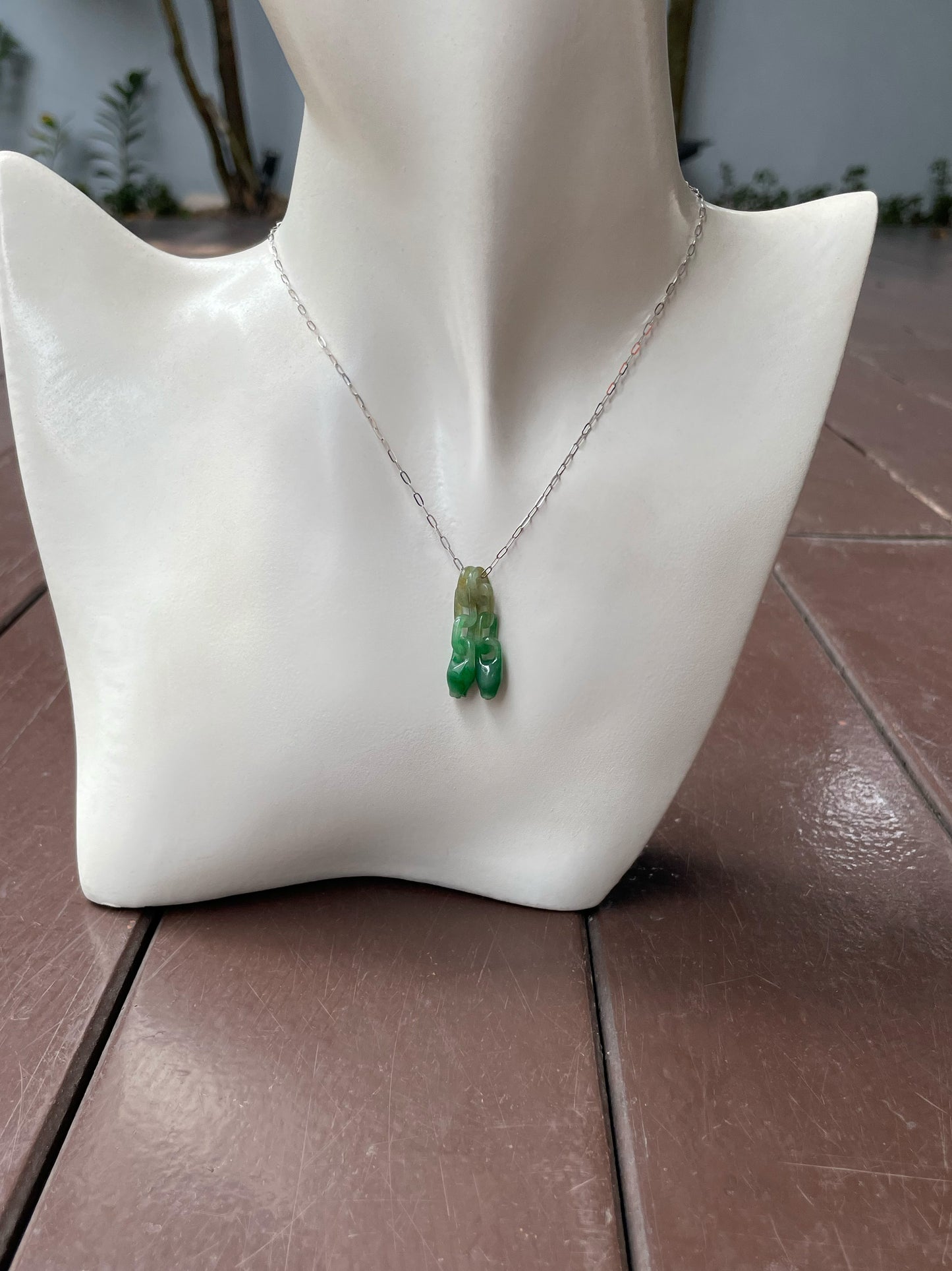 Green Jadeite Earrings - Flower Buds (NJE219)