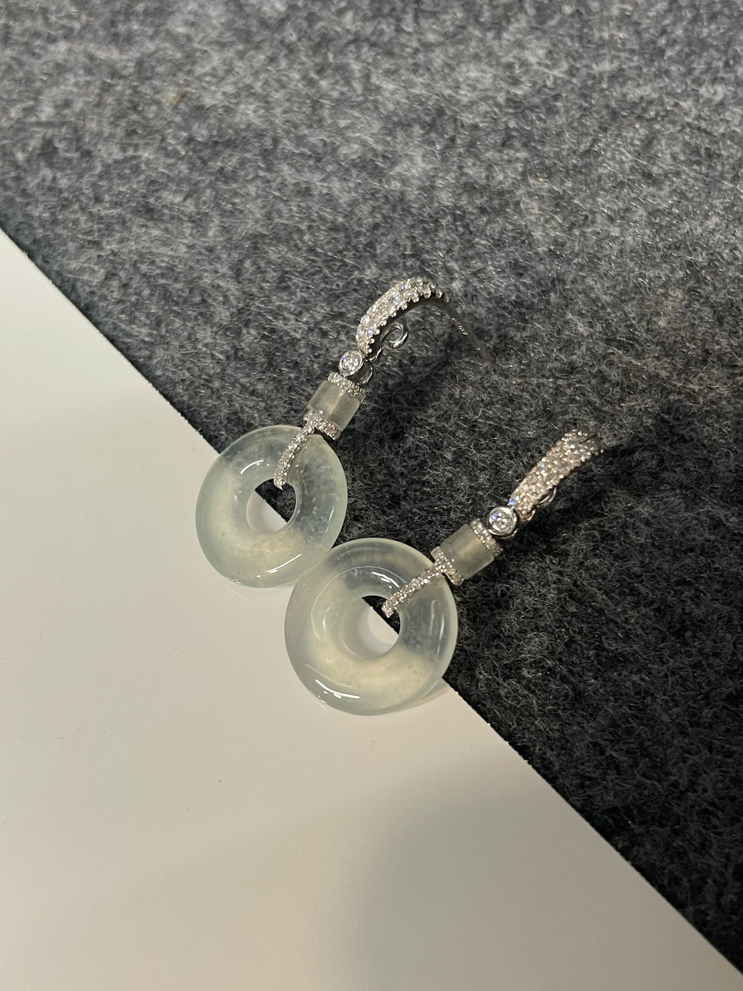 Glassy Jadeite Earrings - Safety Coin (NJE220)