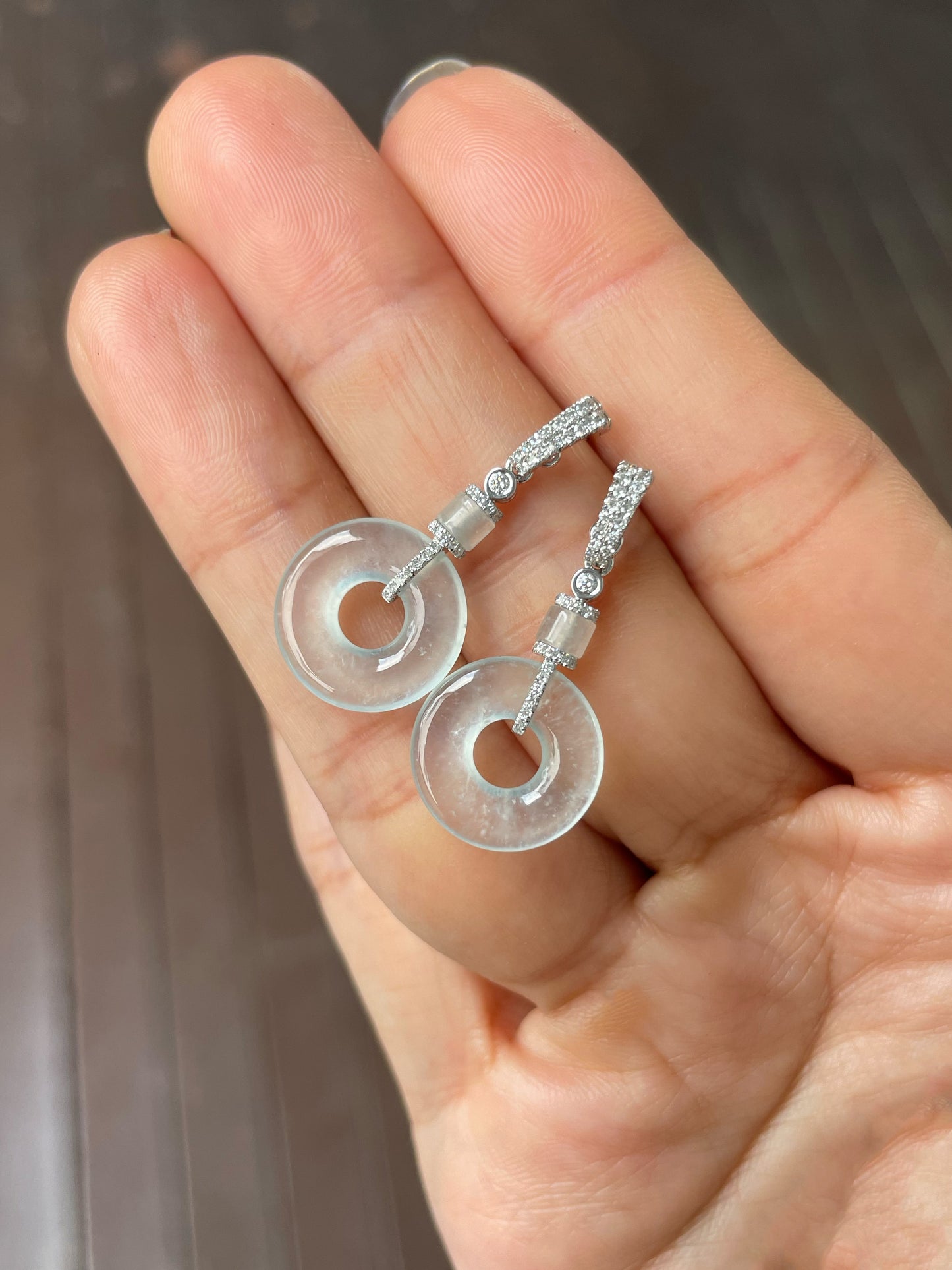 Glassy Jadeite Earrings - Safety Coin (NJE220)