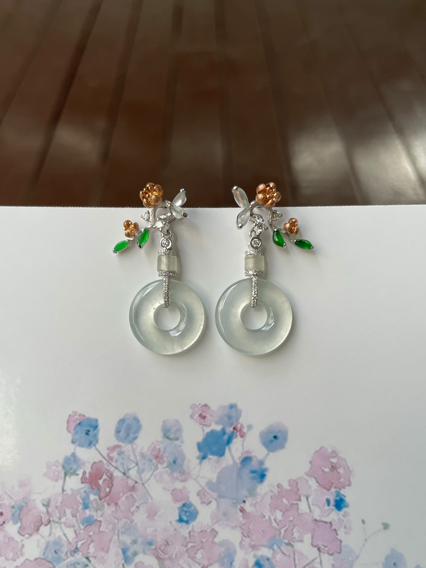 Glassy Jadeite Earrings - Safety Coin (NJE220)