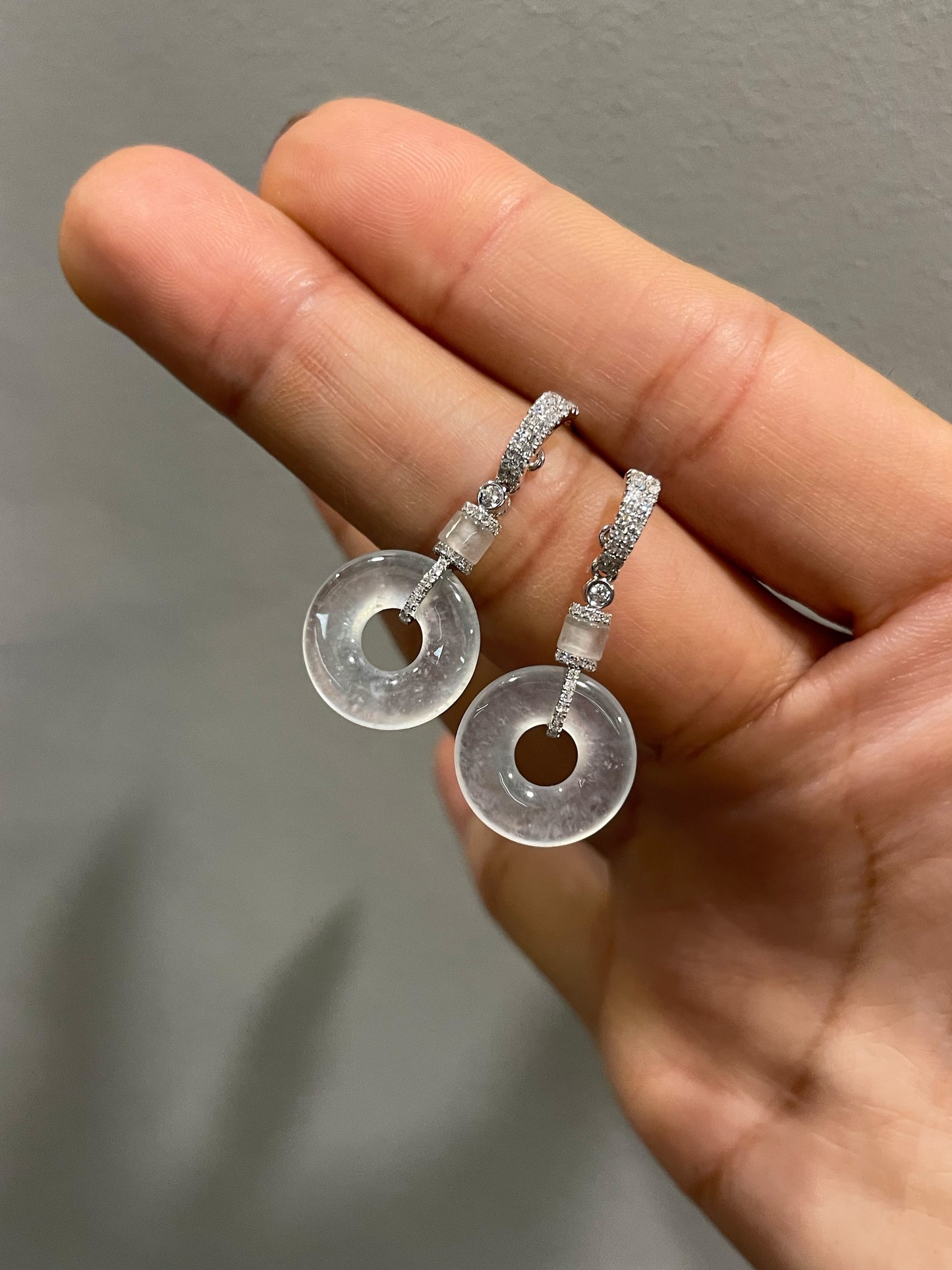 Glassy Jadeite Earrings - Safety Coin (NJE220)