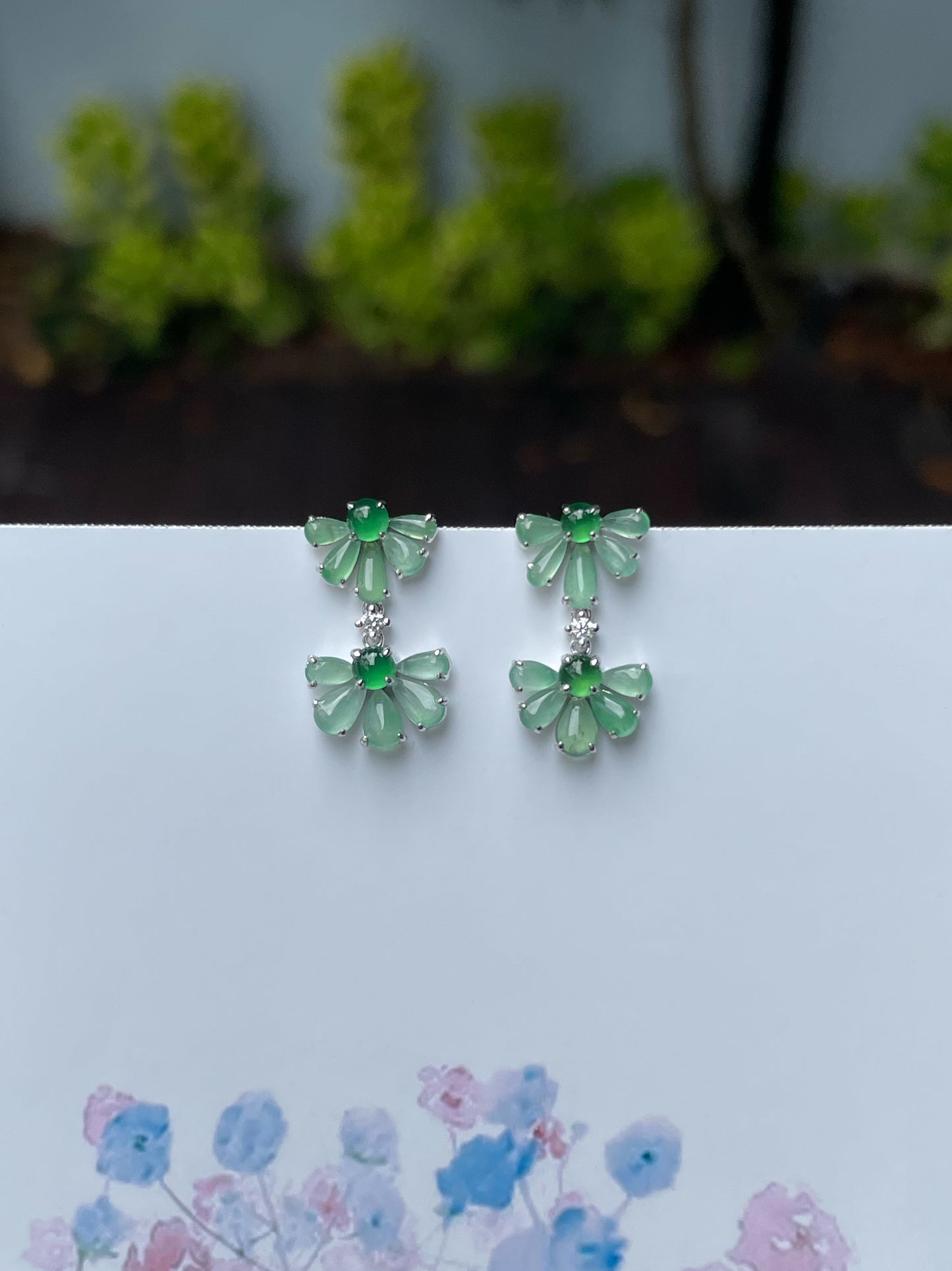Icy Green Jade Earrings (NJE226)