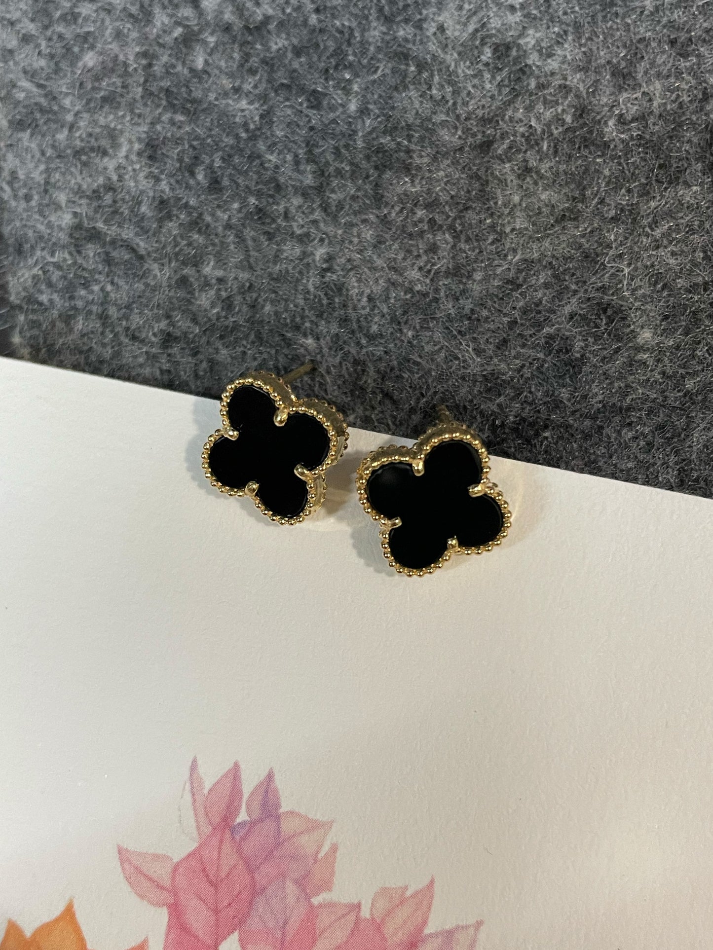 Omphacite Clover Jadeite Earrings (NJE230)