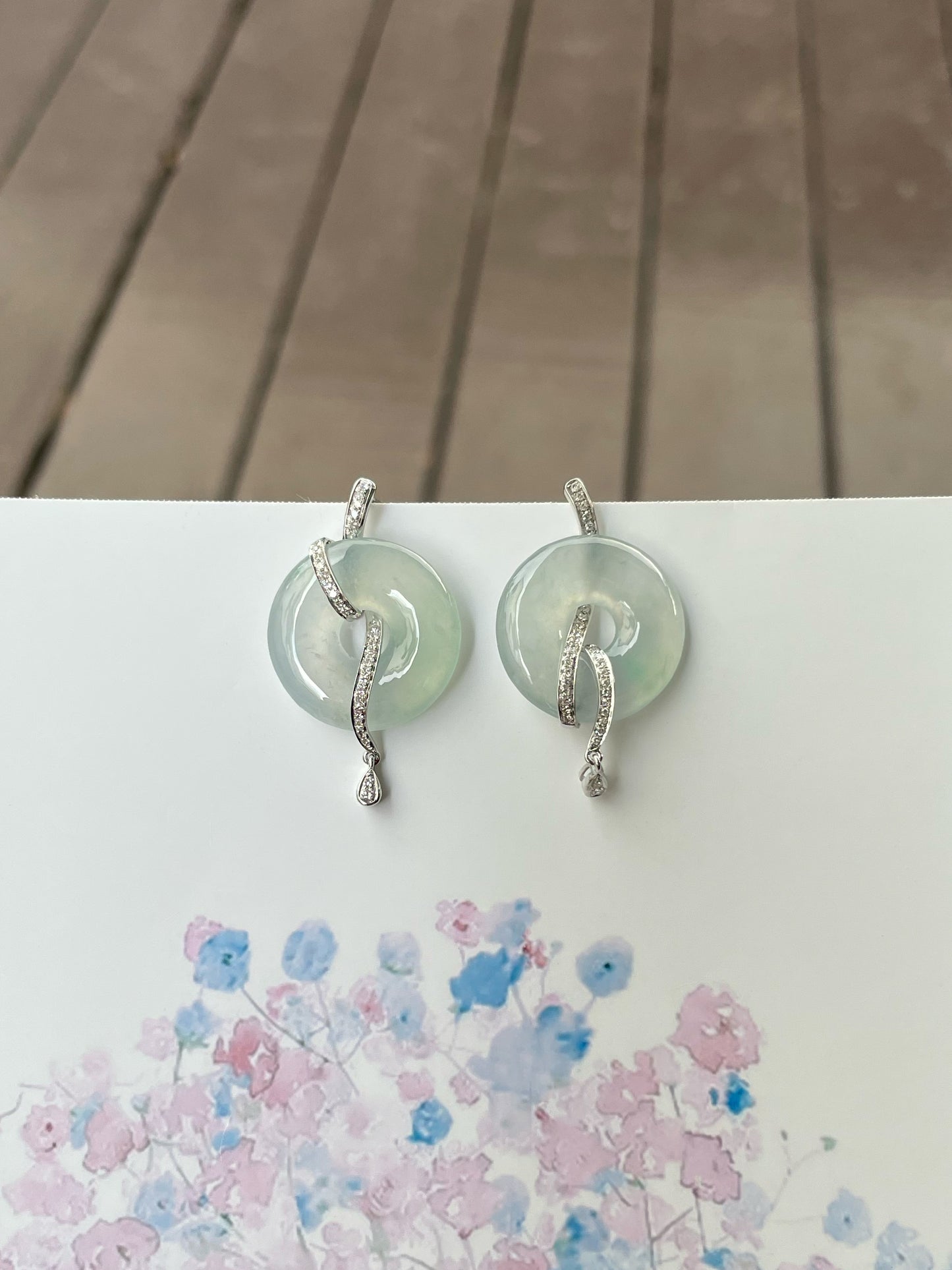 Icy Jade Earrings - Safety Coin (NJE250)