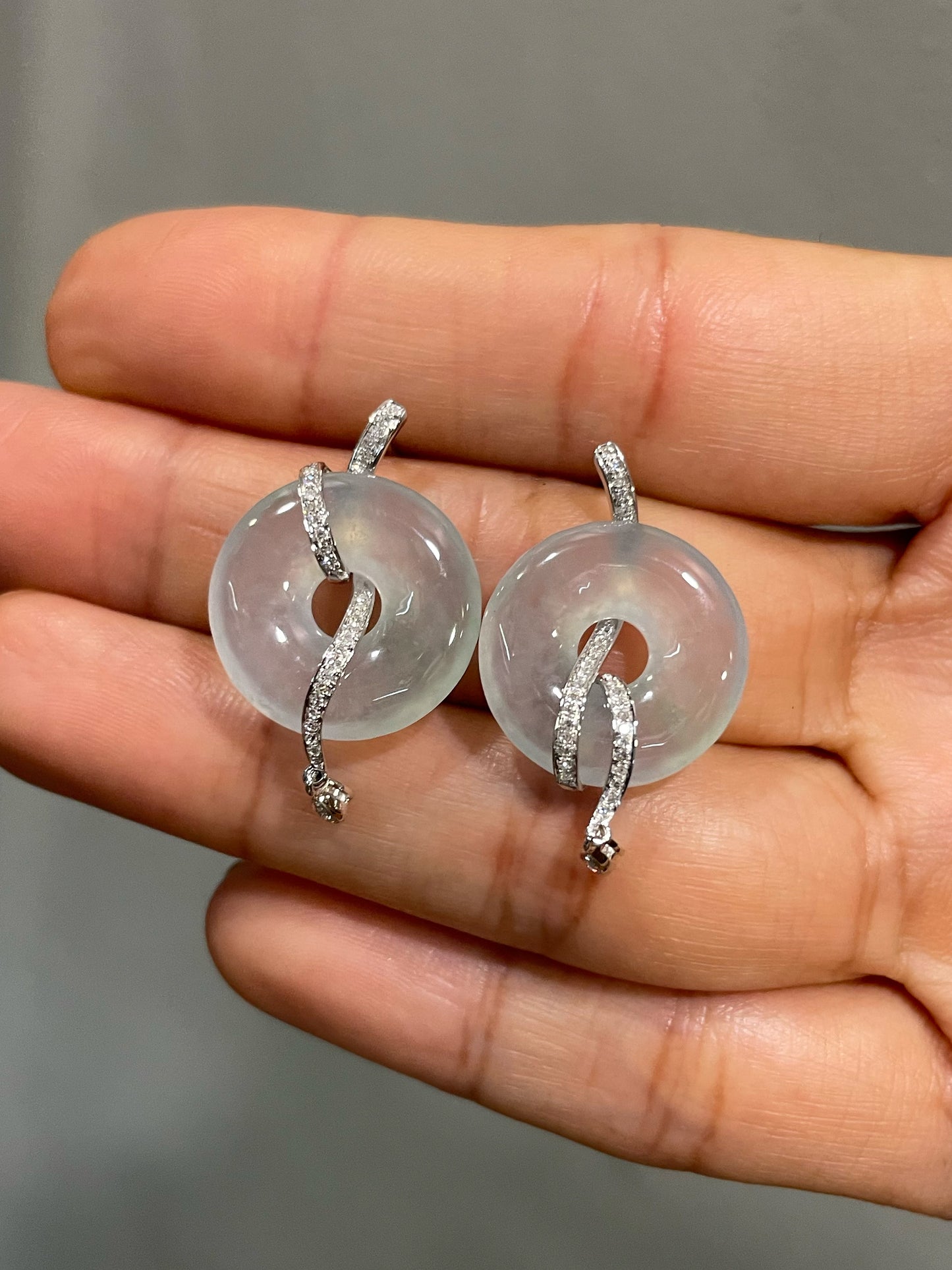Icy Jade Earrings - Safety Coin (NJE250)