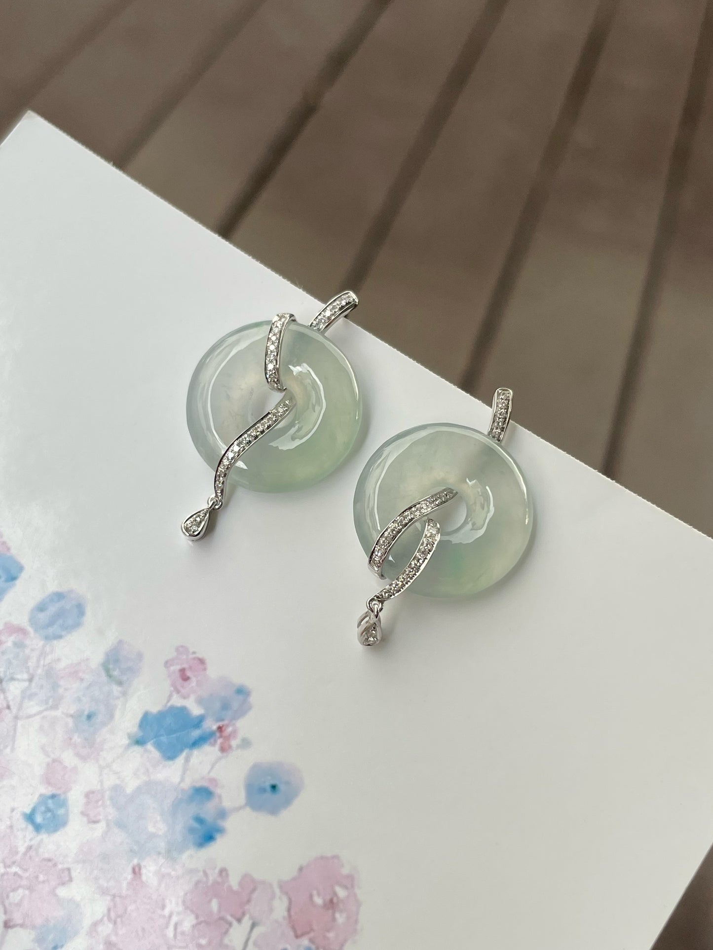 Icy Jade Earrings - Safety Coin (NJE250)