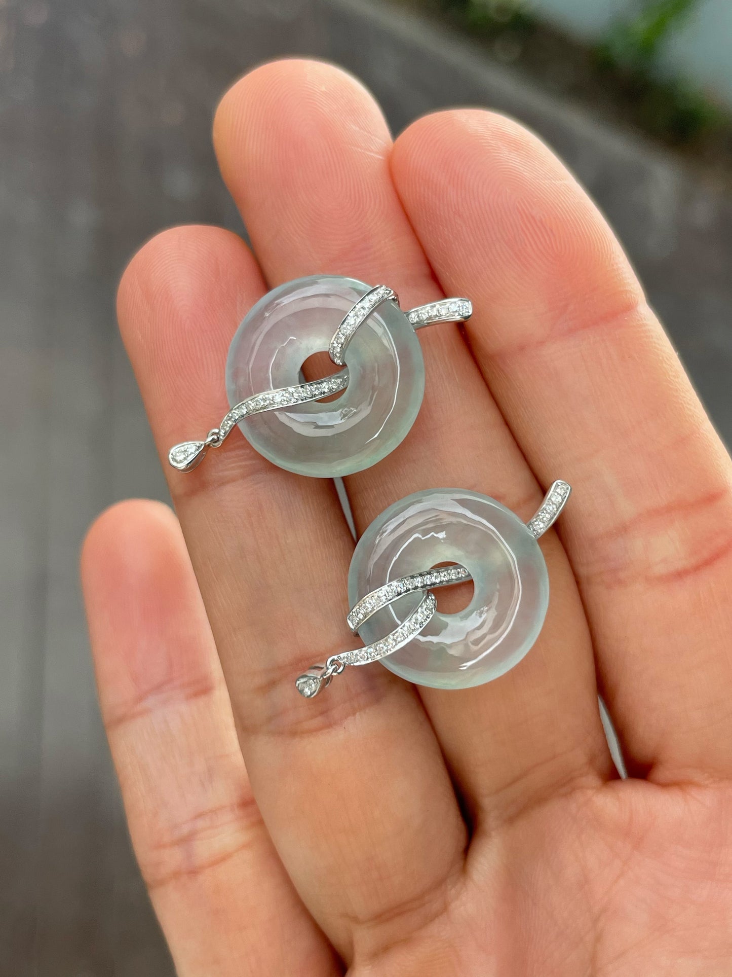 Icy Jade Earrings - Safety Coin (NJE250)