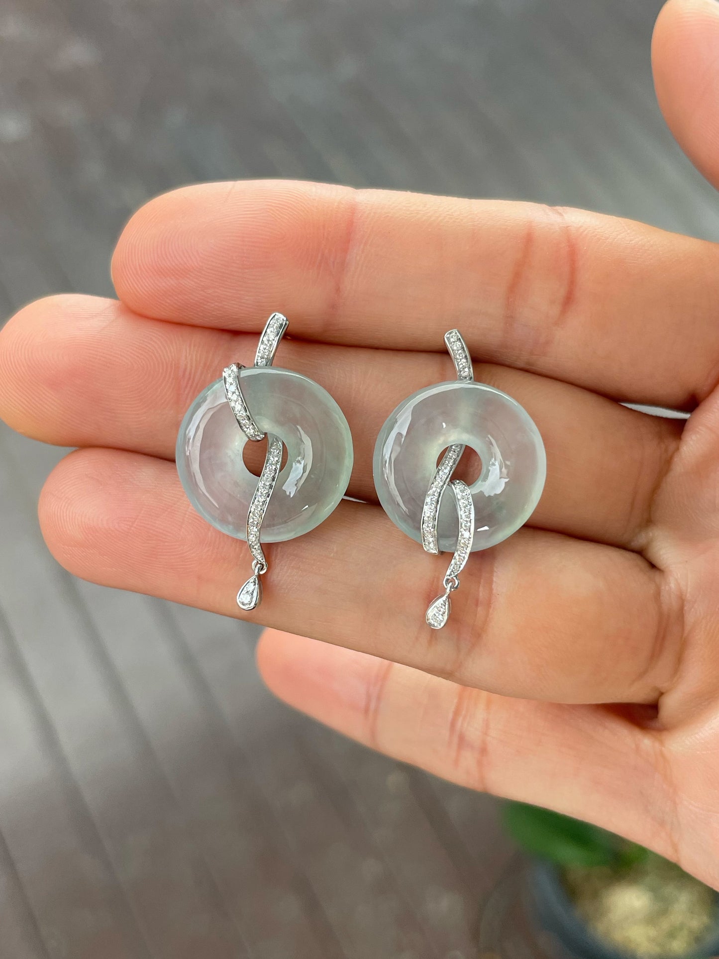 Icy Jade Earrings - Safety Coin (NJE250)