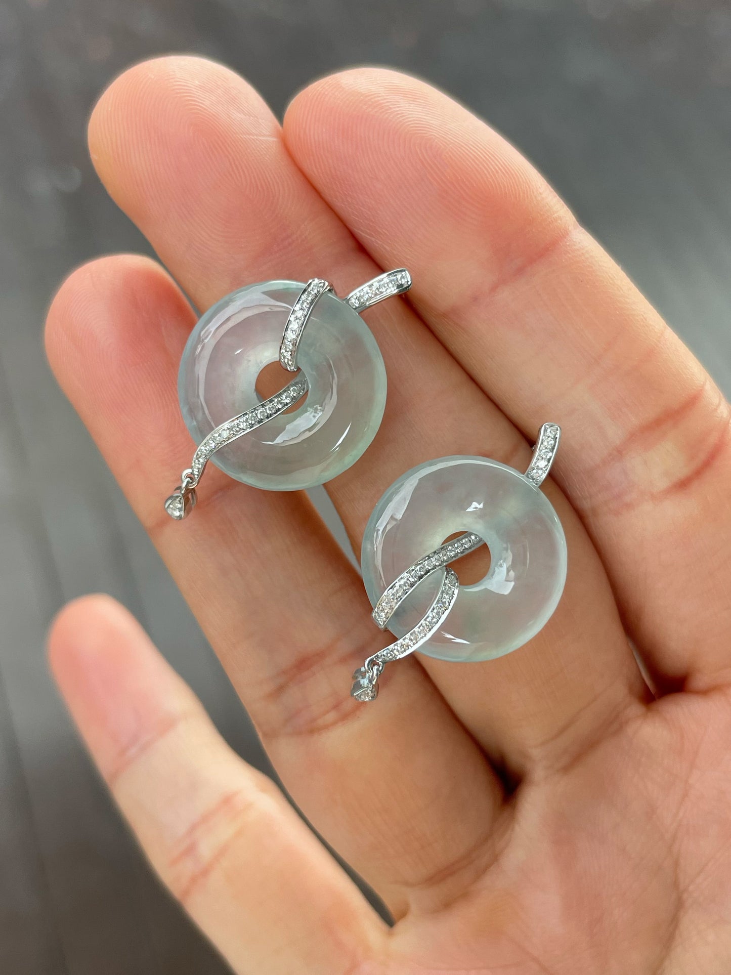 Icy Jade Earrings - Safety Coin (NJE250)