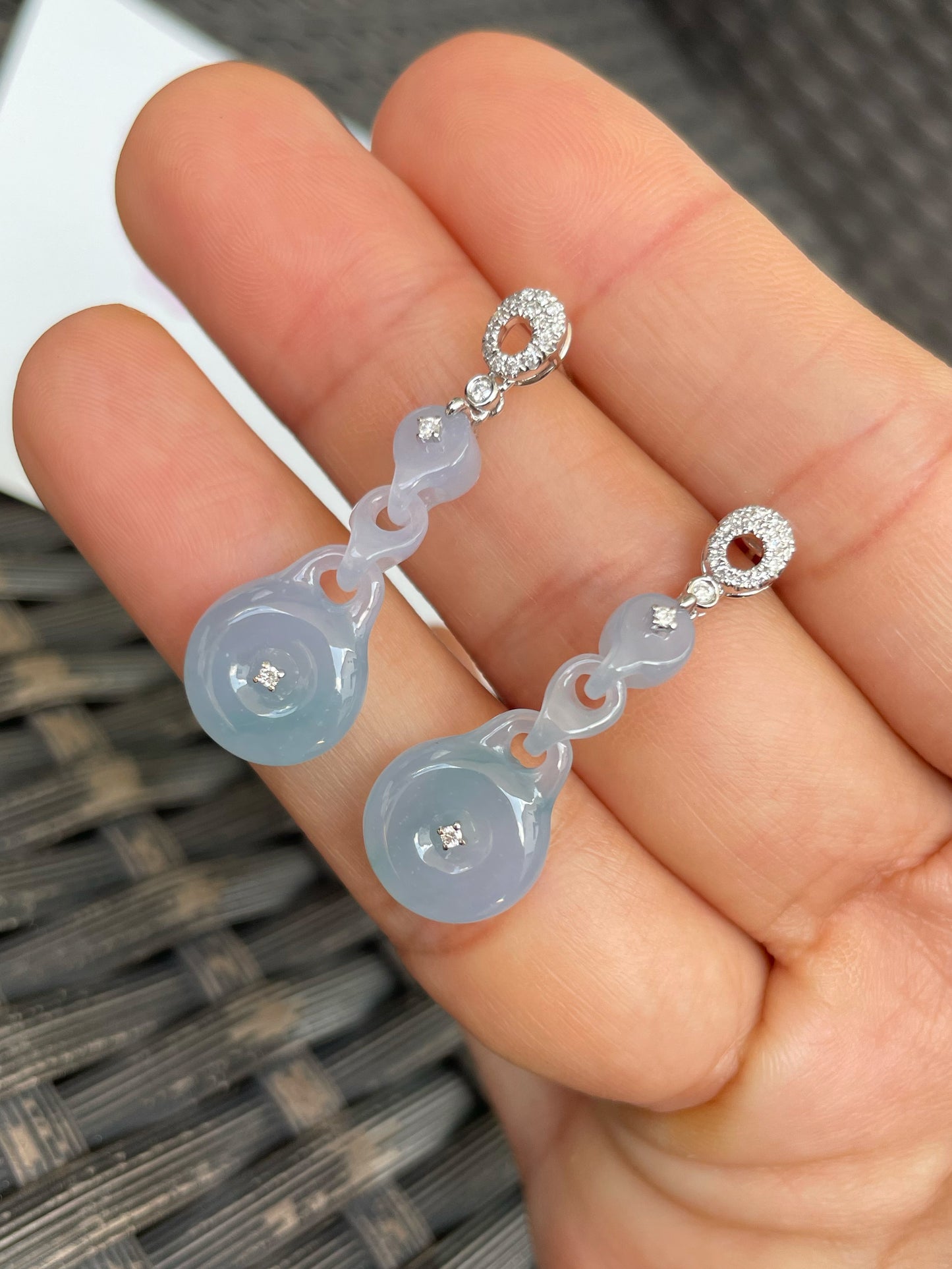Lavender Jadeite Earrings (NJE262)