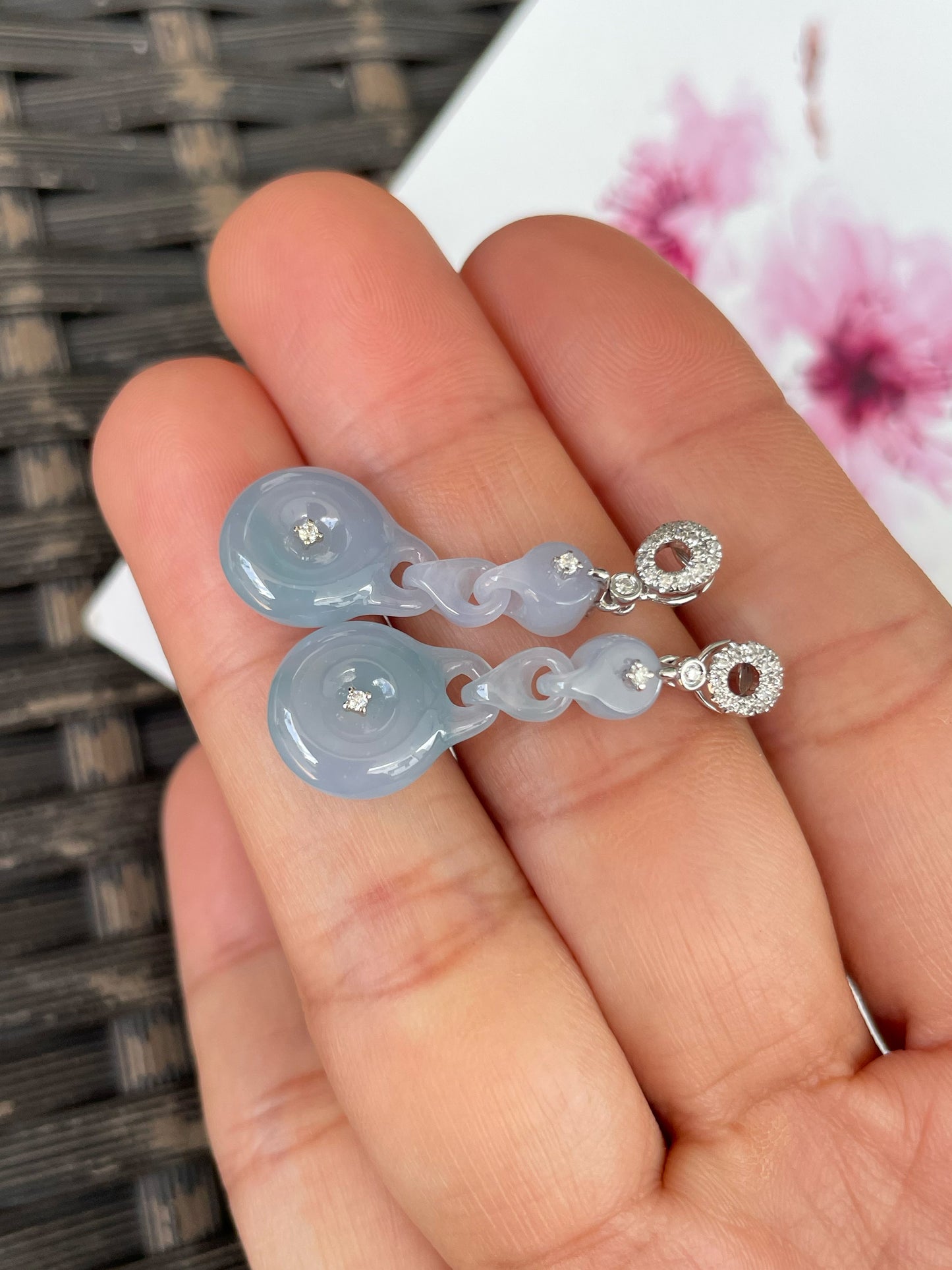 Lavender Jadeite Earrings (NJE262)