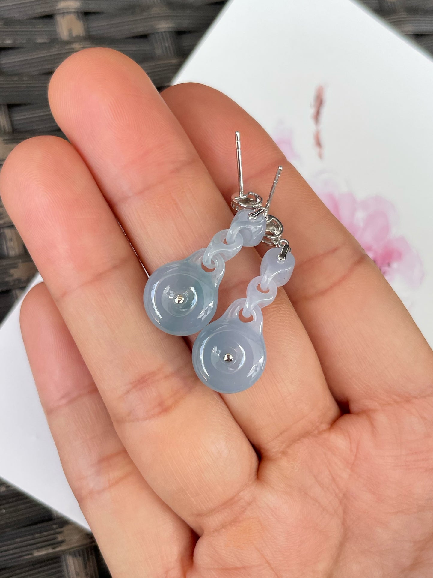 Lavender Jadeite Earrings (NJE262)