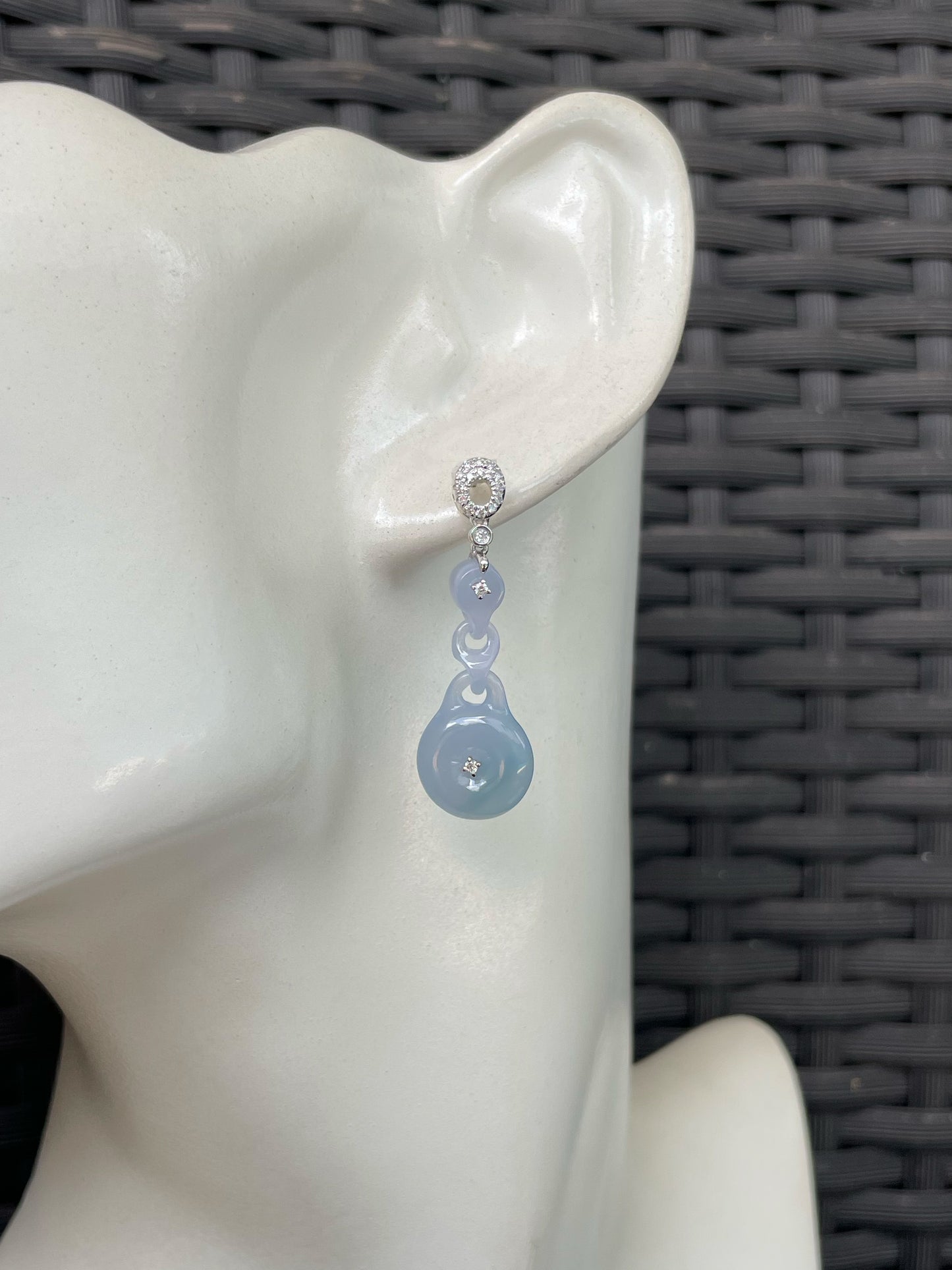 Lavender Jadeite Earrings (NJE262)