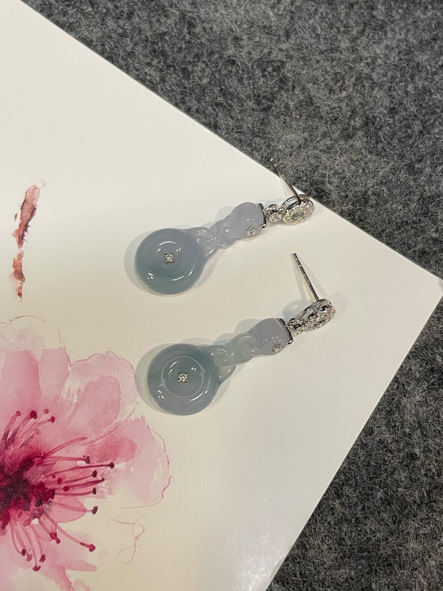 Lavender Jadeite Earrings (NJE262)
