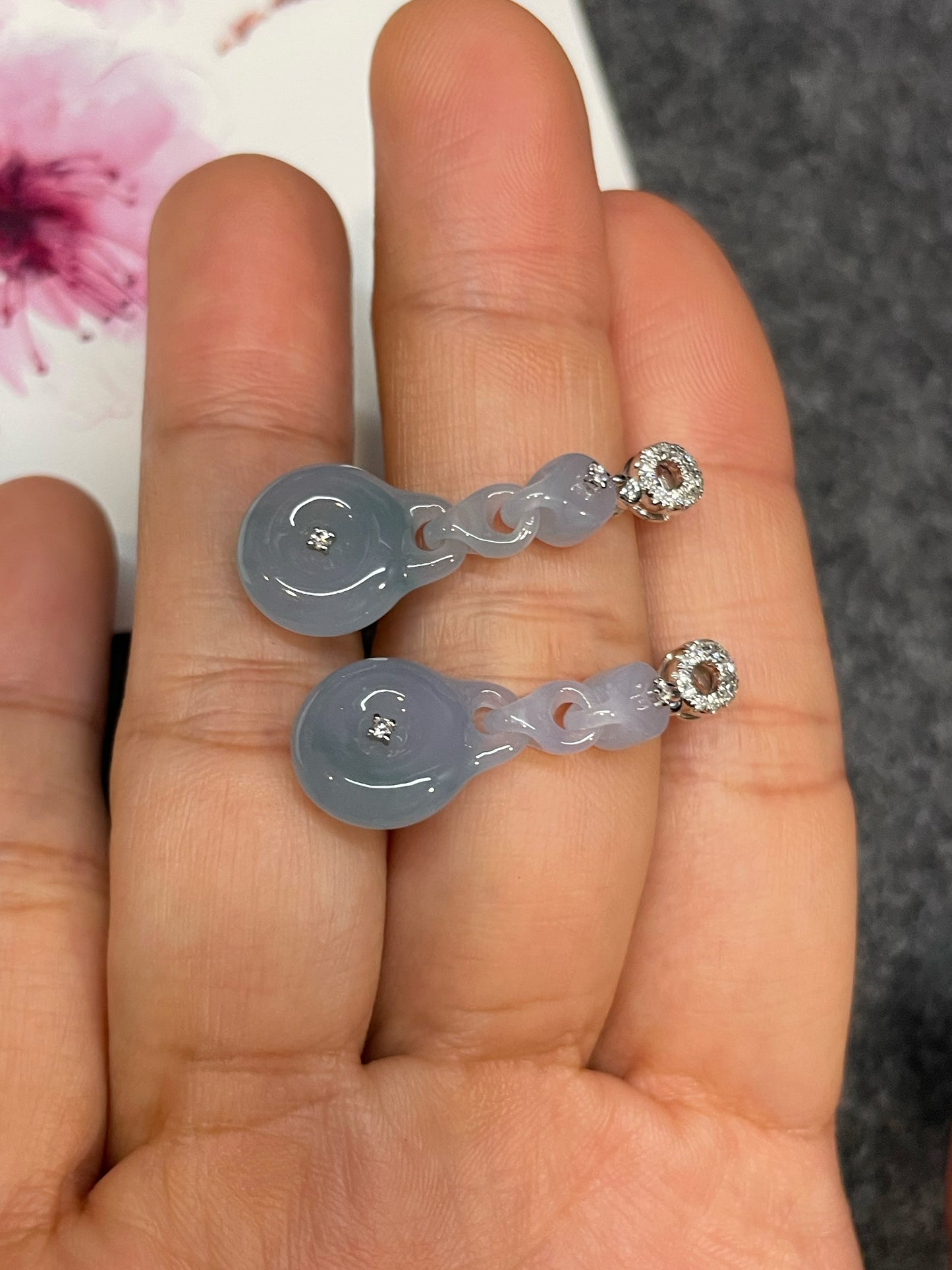 Lavender Jadeite Earrings (NJE262)