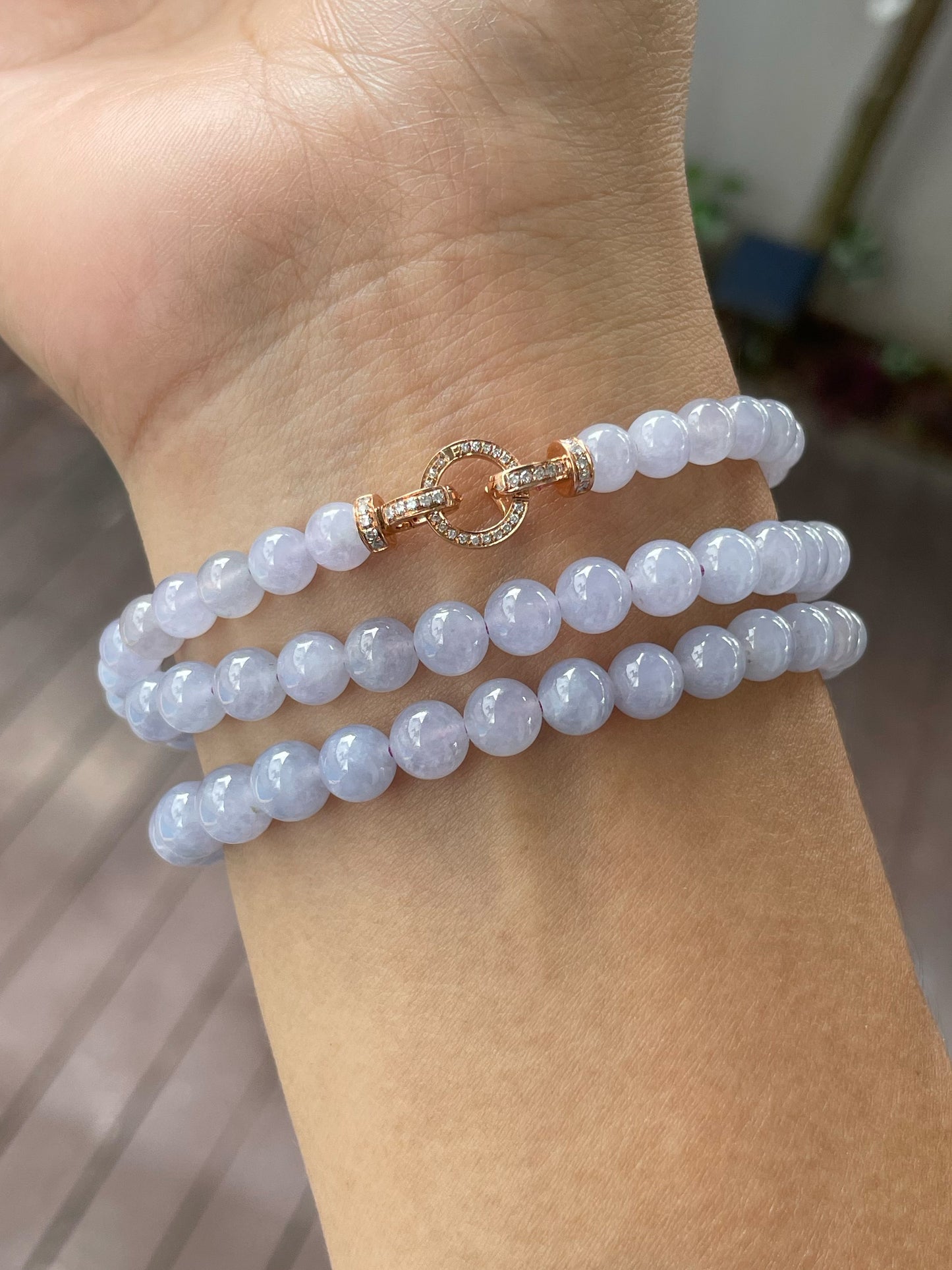 Lavender Jade Beads Necklace (NJN005)