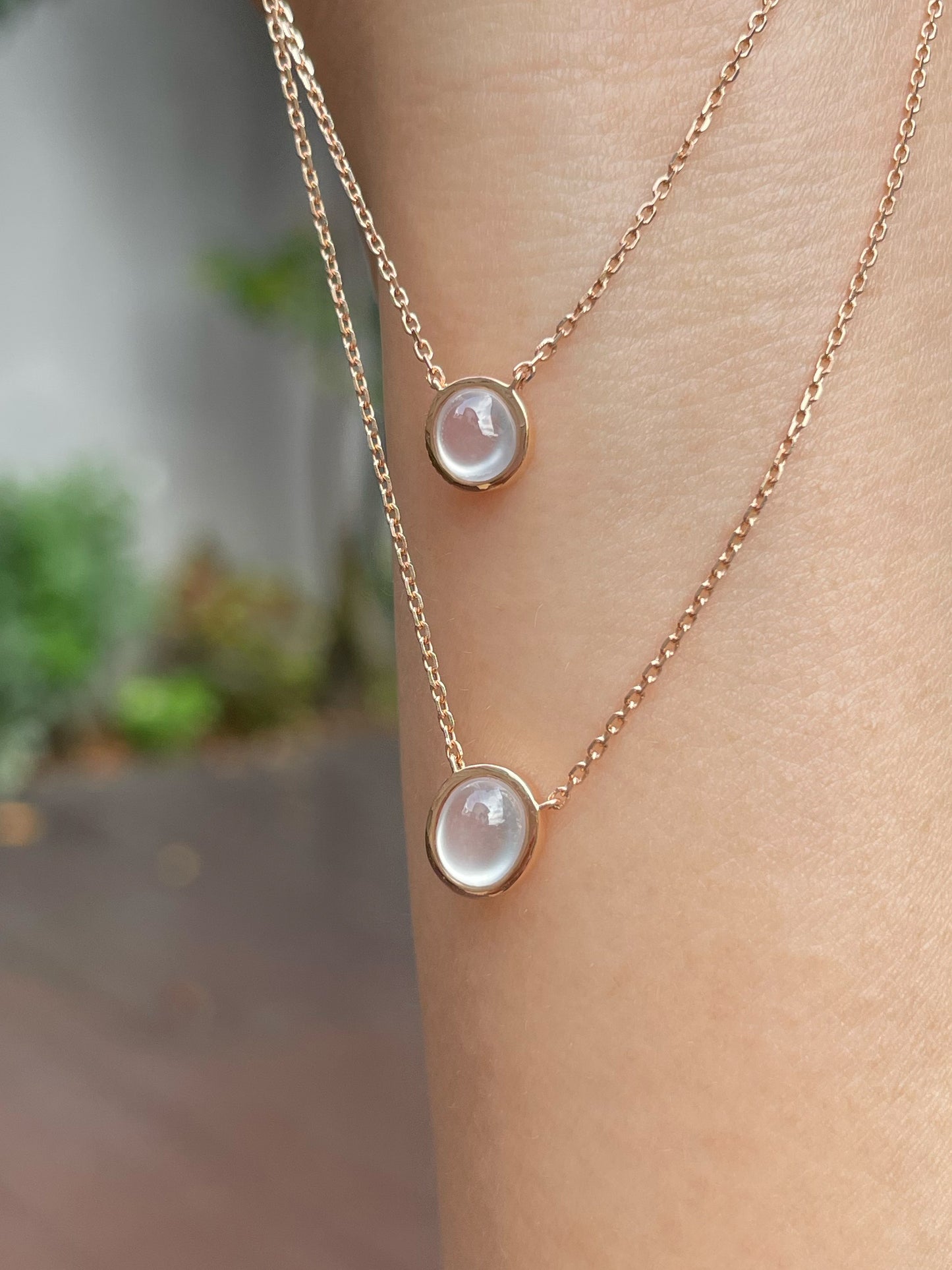 Glassy Jadeite Cabochons Necklace (NJN023)