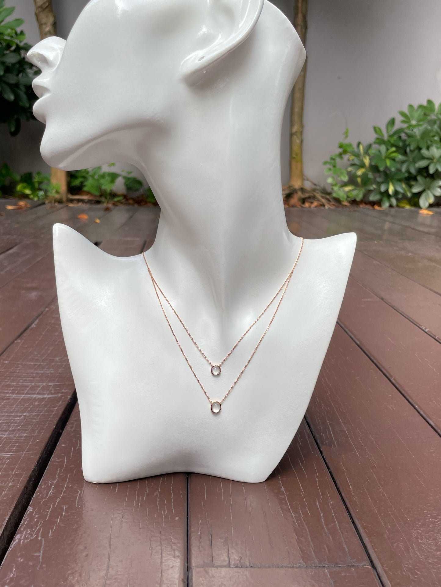 Glassy Jadeite Cabochons Necklace (NJN023)