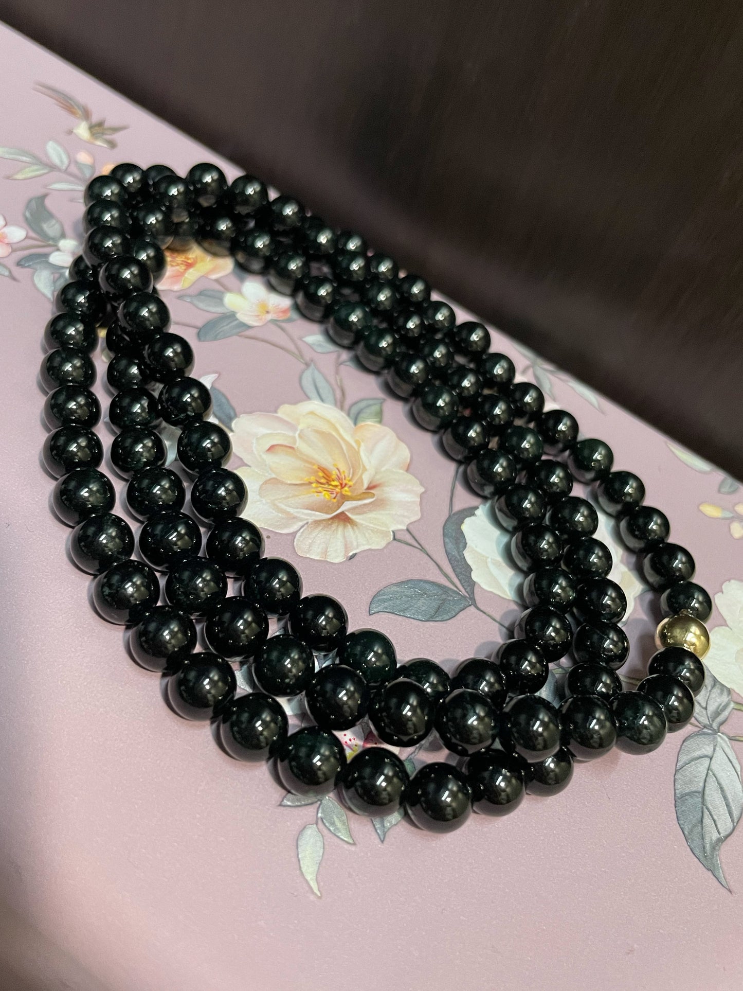 Omphacite Jade Beads Necklace (NJN032)