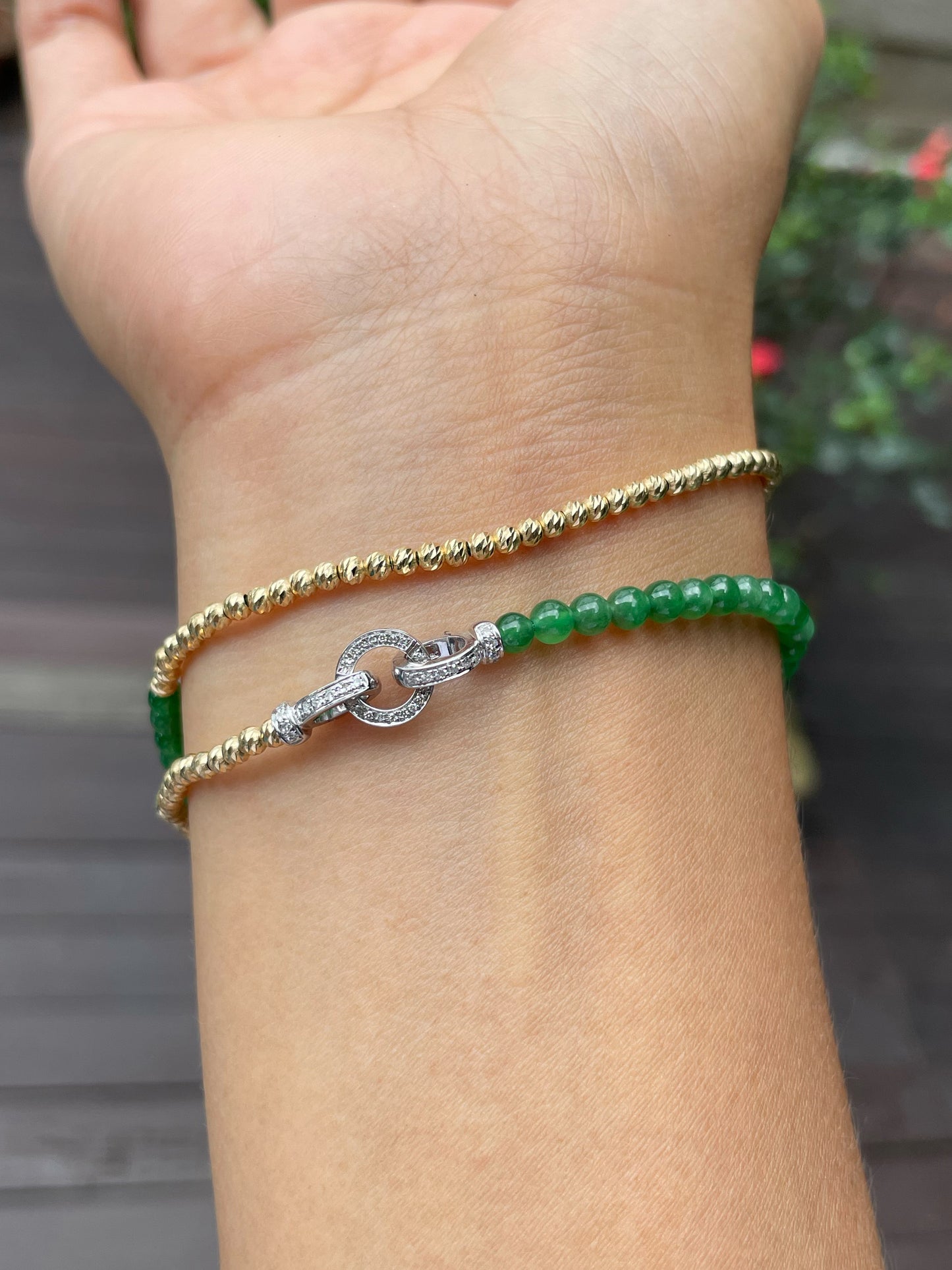 Green Jade Necklace - Round Beads (NJN033)