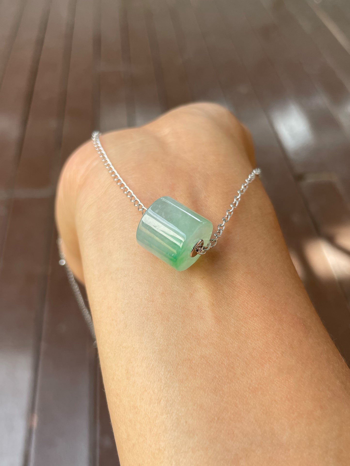 Icy Green Jade Barrel Necklace - Lu Lu Tong 路路通 (NJN035)
